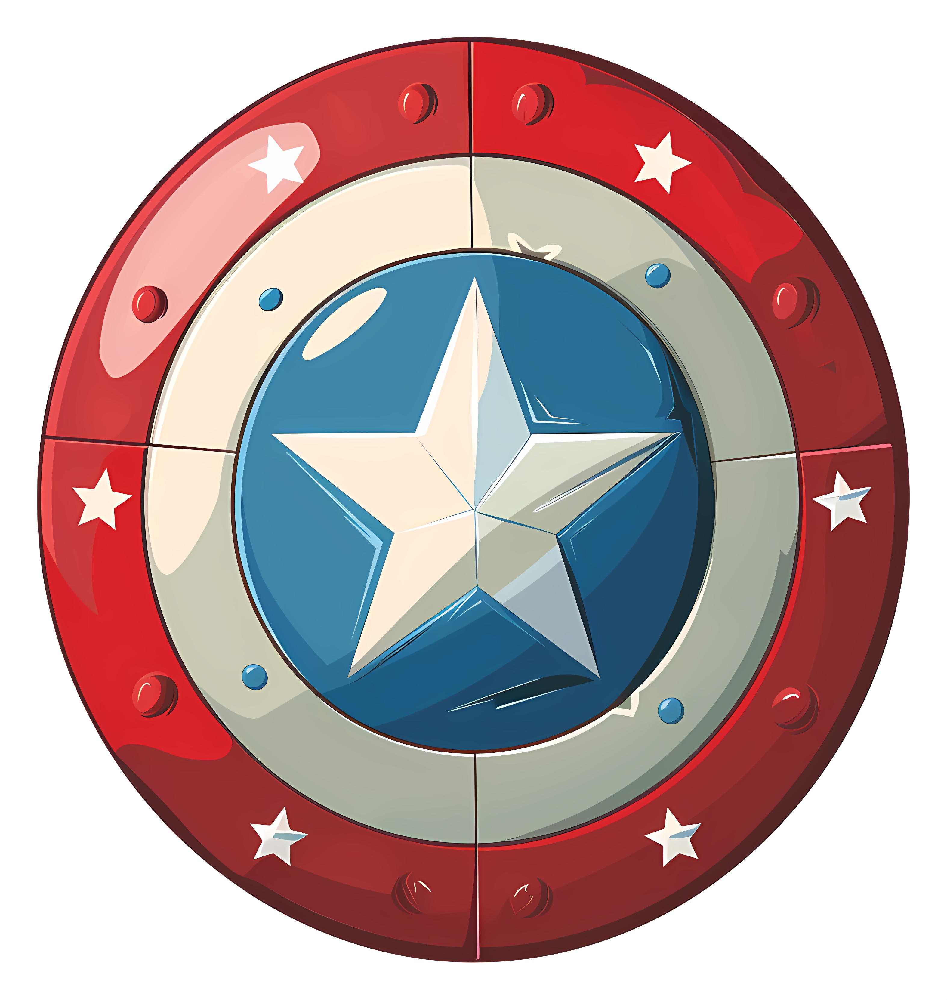 Metal shield resembling American flag, strong appearance Clipart