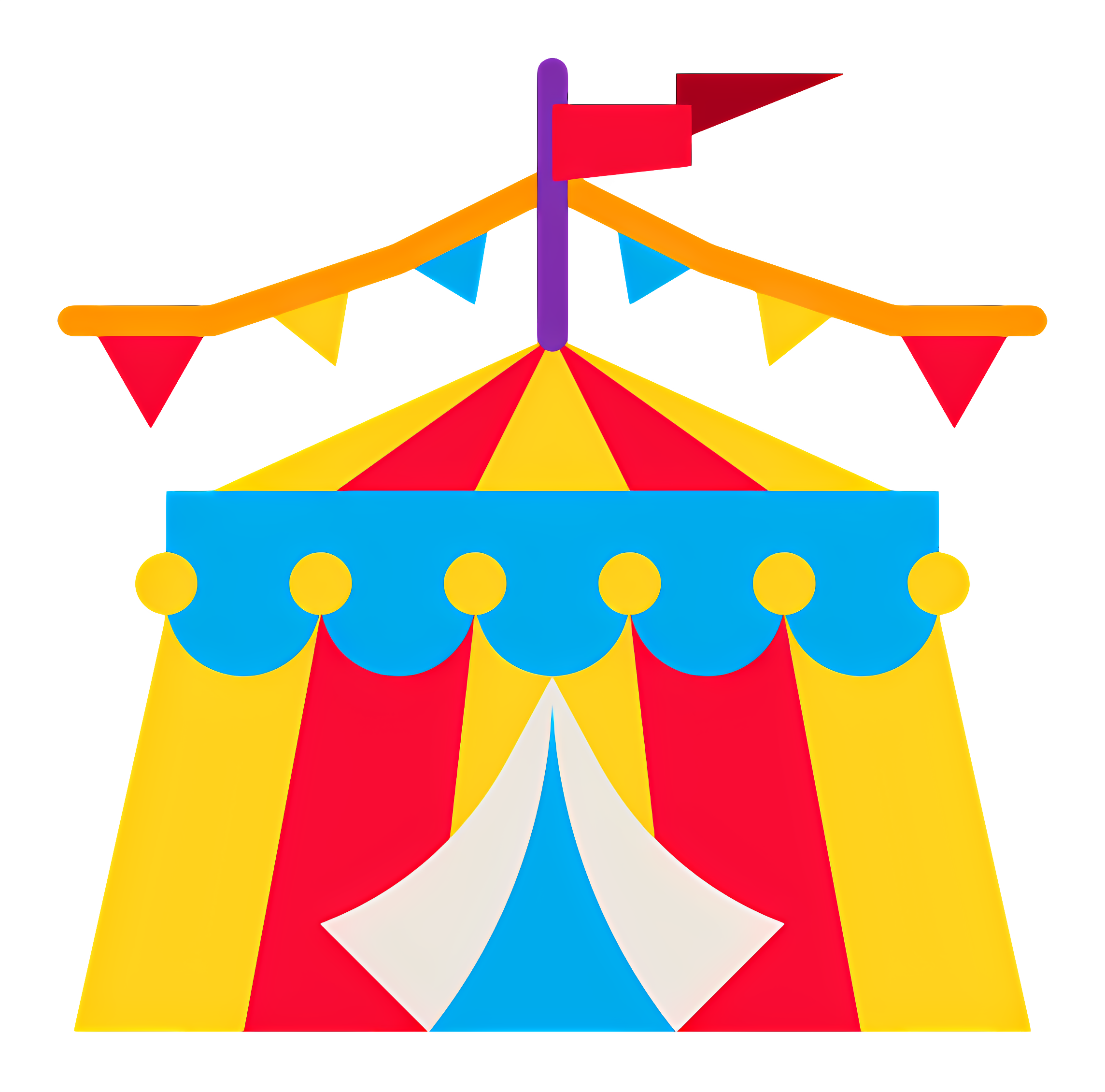 Empty circus tent with American flag Clipart