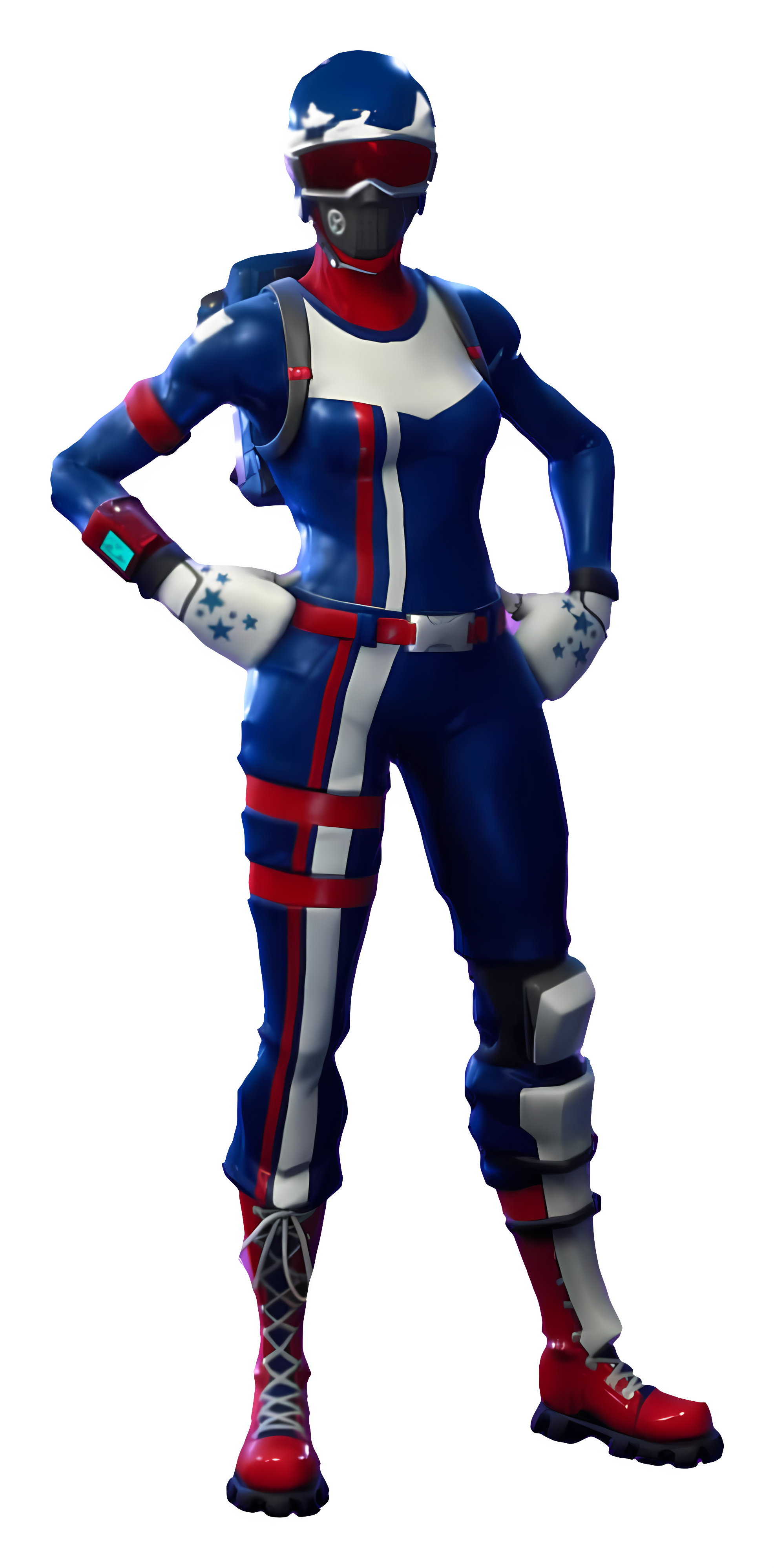 Person wearing patriotic costume poses for camera Clipart