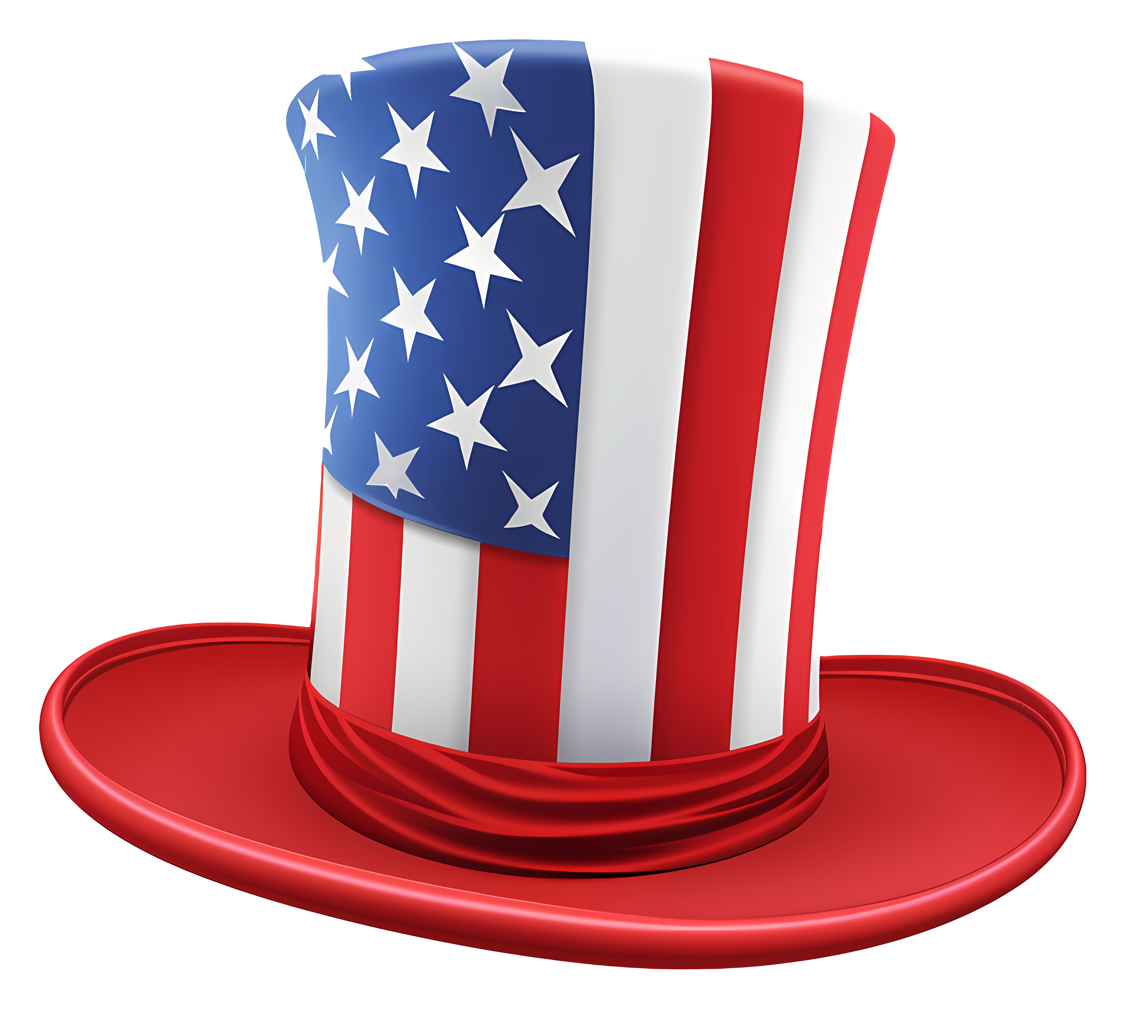 Expensive, silk-like American flag top hat Clipart