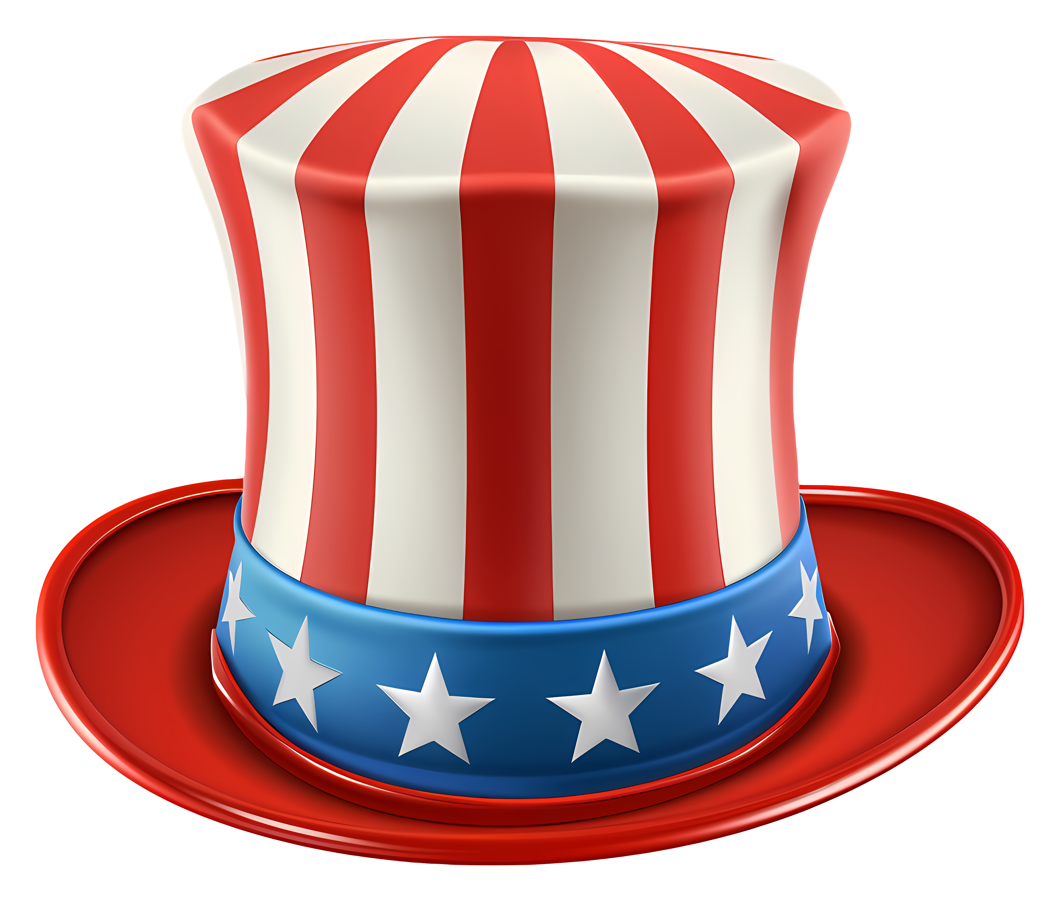 American flag top hat with gold band Clipart