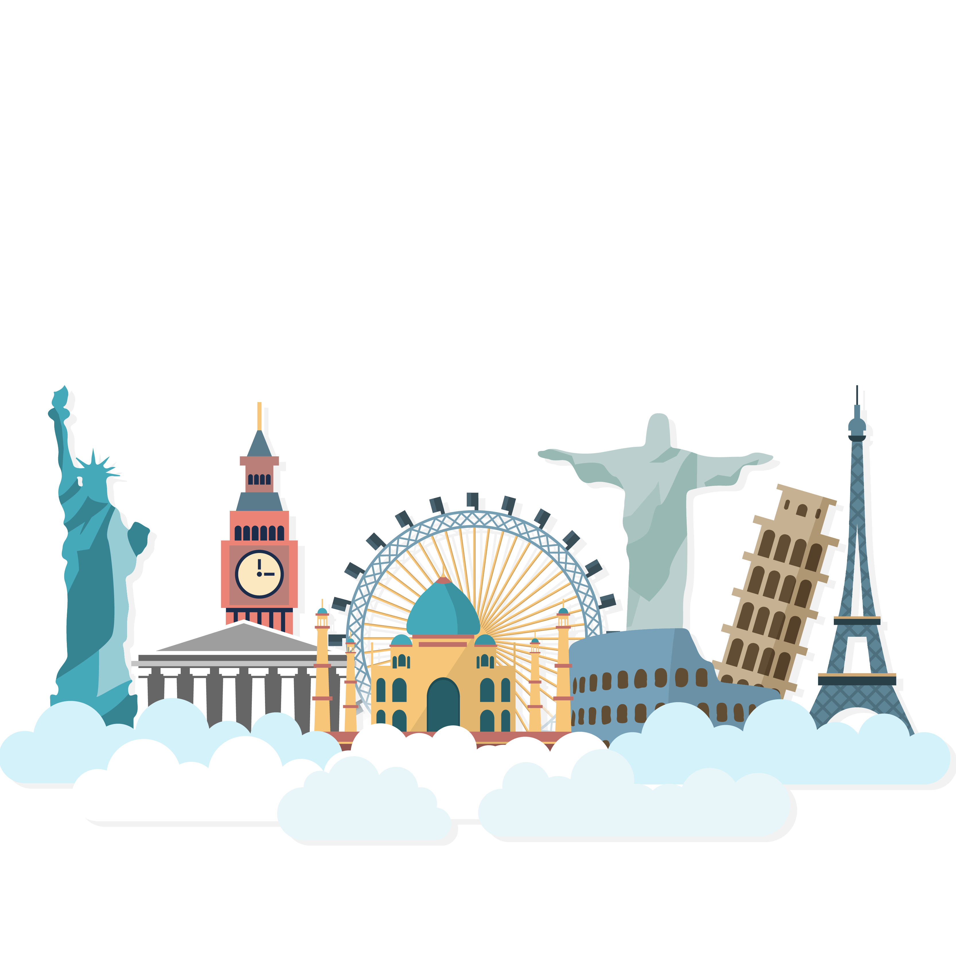 Travel Blue Background Clipart