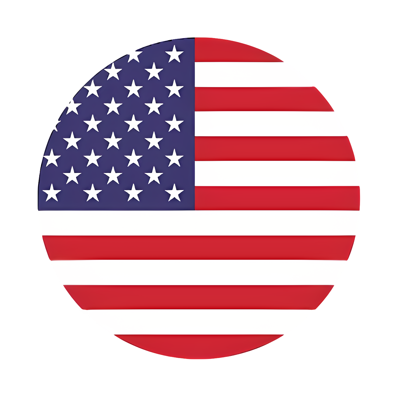 Circular image of US flag on black background Clipart