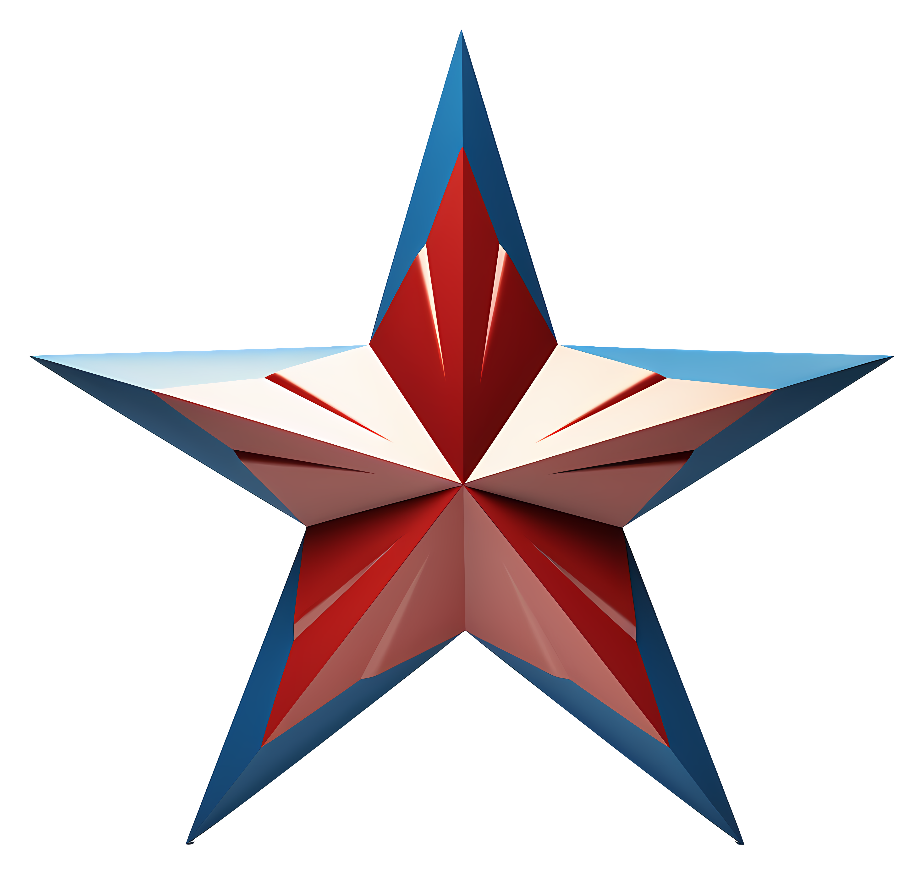 3D star with red, white, and blue colors Clipart