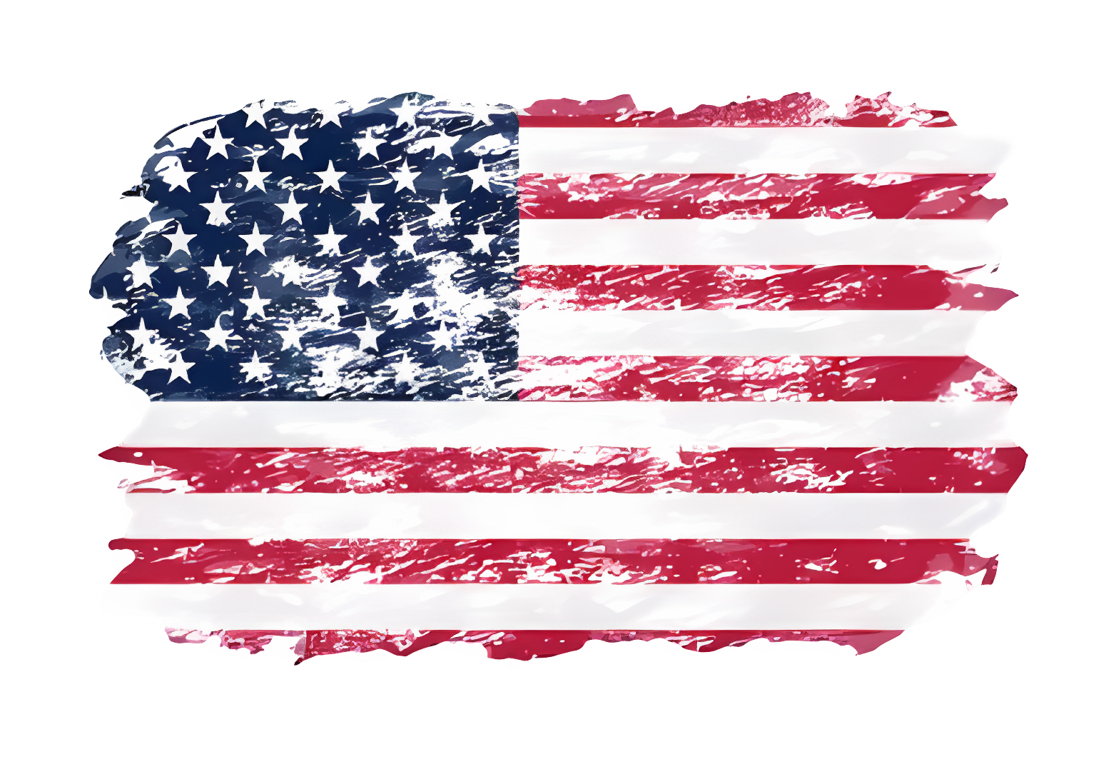 Frayed American flag on black background symbolizes patriotism Clipart