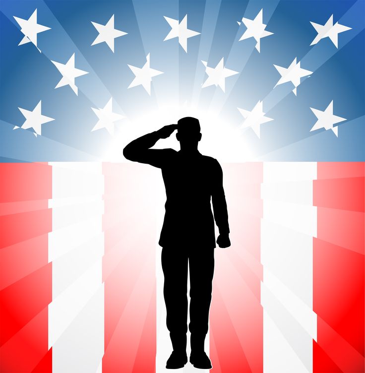 American Flag Veterans Day Soldier In Front Clipart