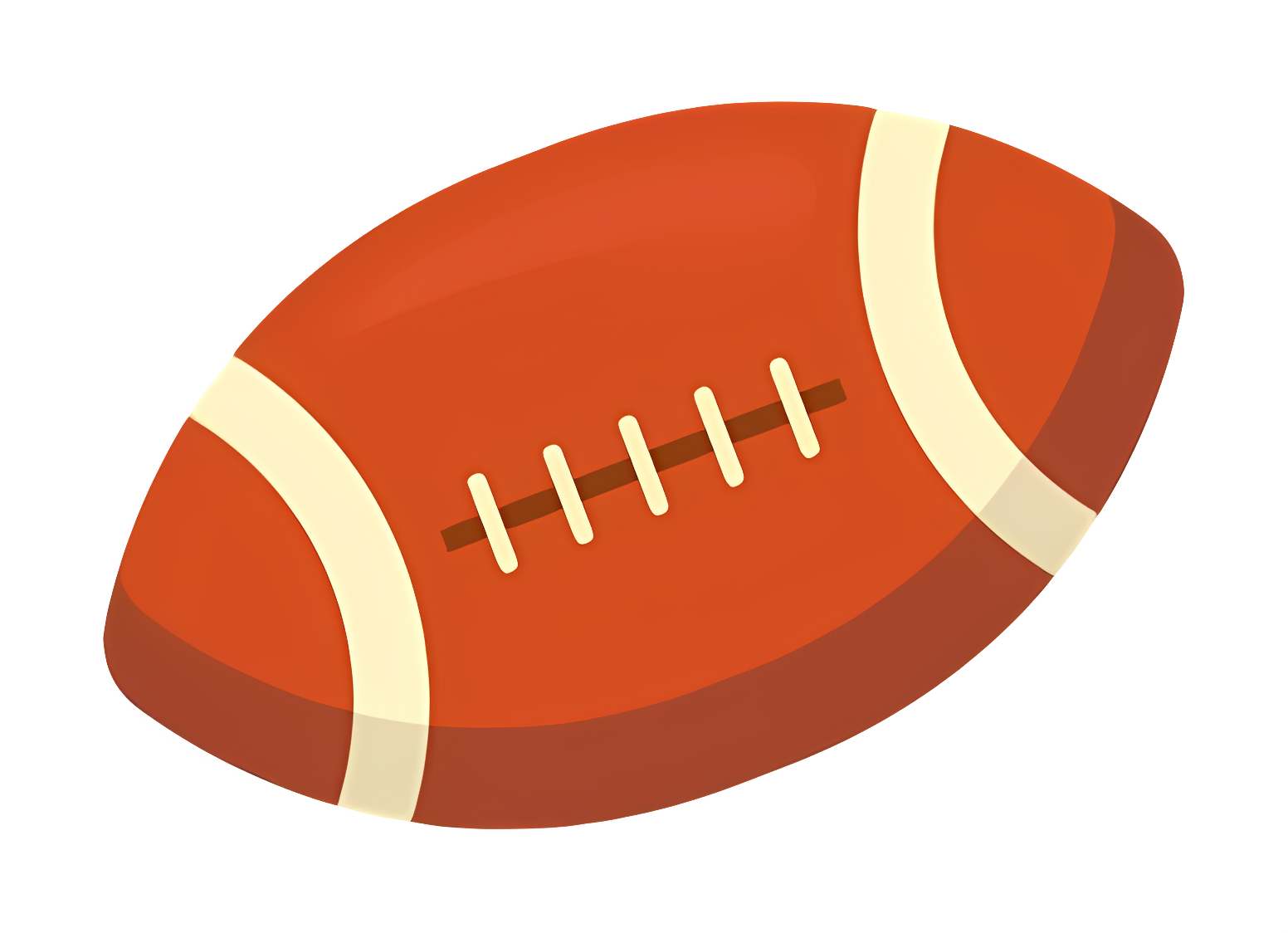 Plain American football with white laces, leather-made Clipart