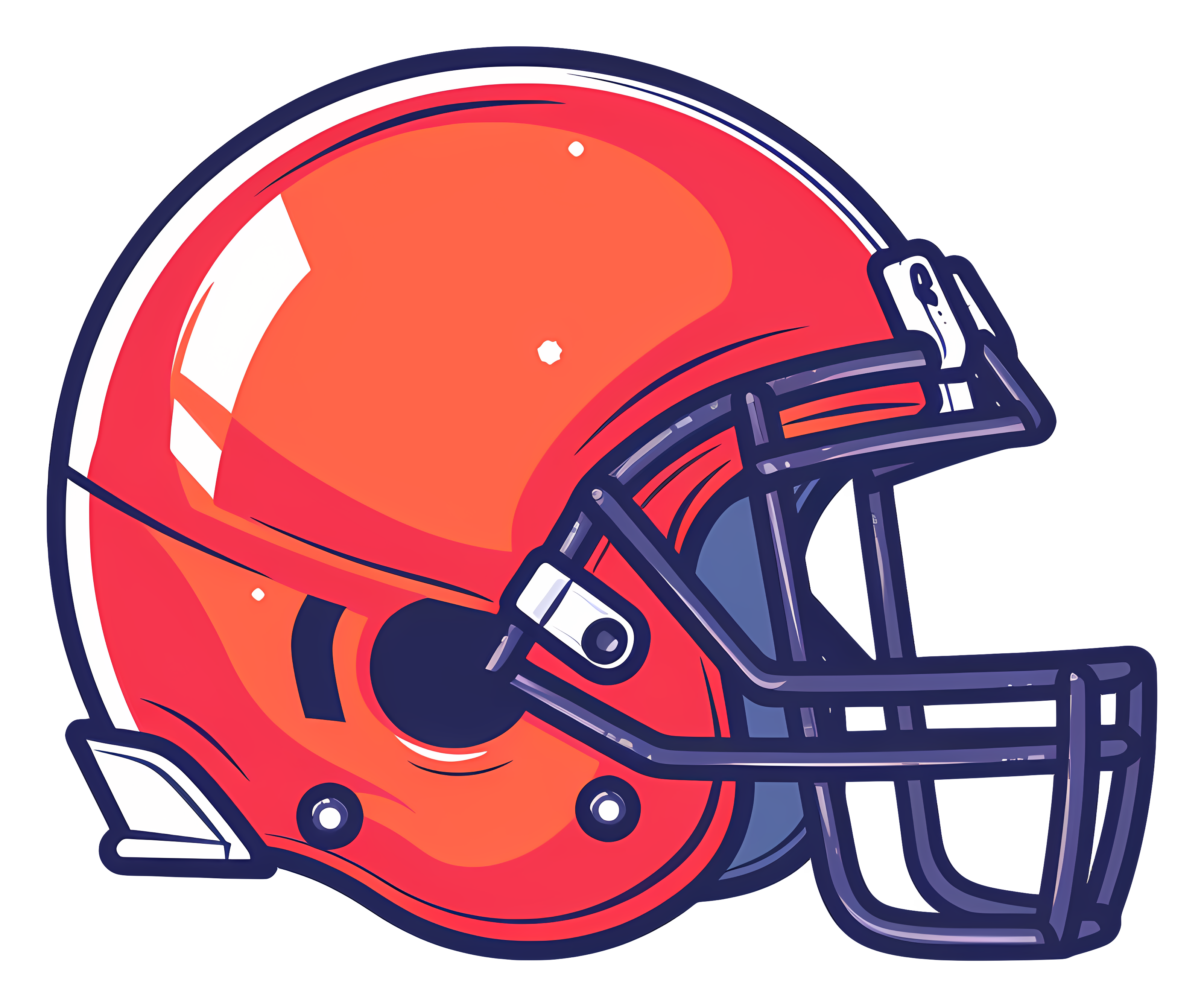 Colorful, orange football helmet with American logo Clipart