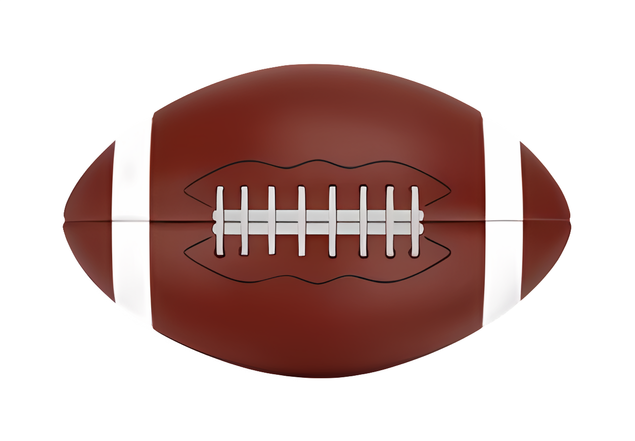 Realistic image of American football with reflection Clipart