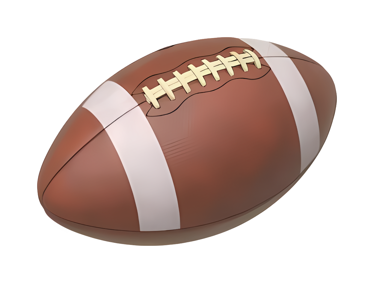 Realistic brown and white American football photograph Clipart