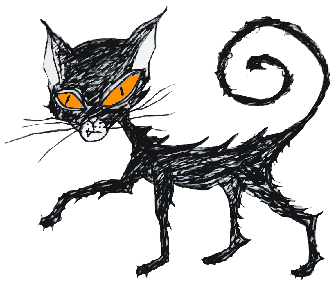 Halloween Cat Drawing Clipart