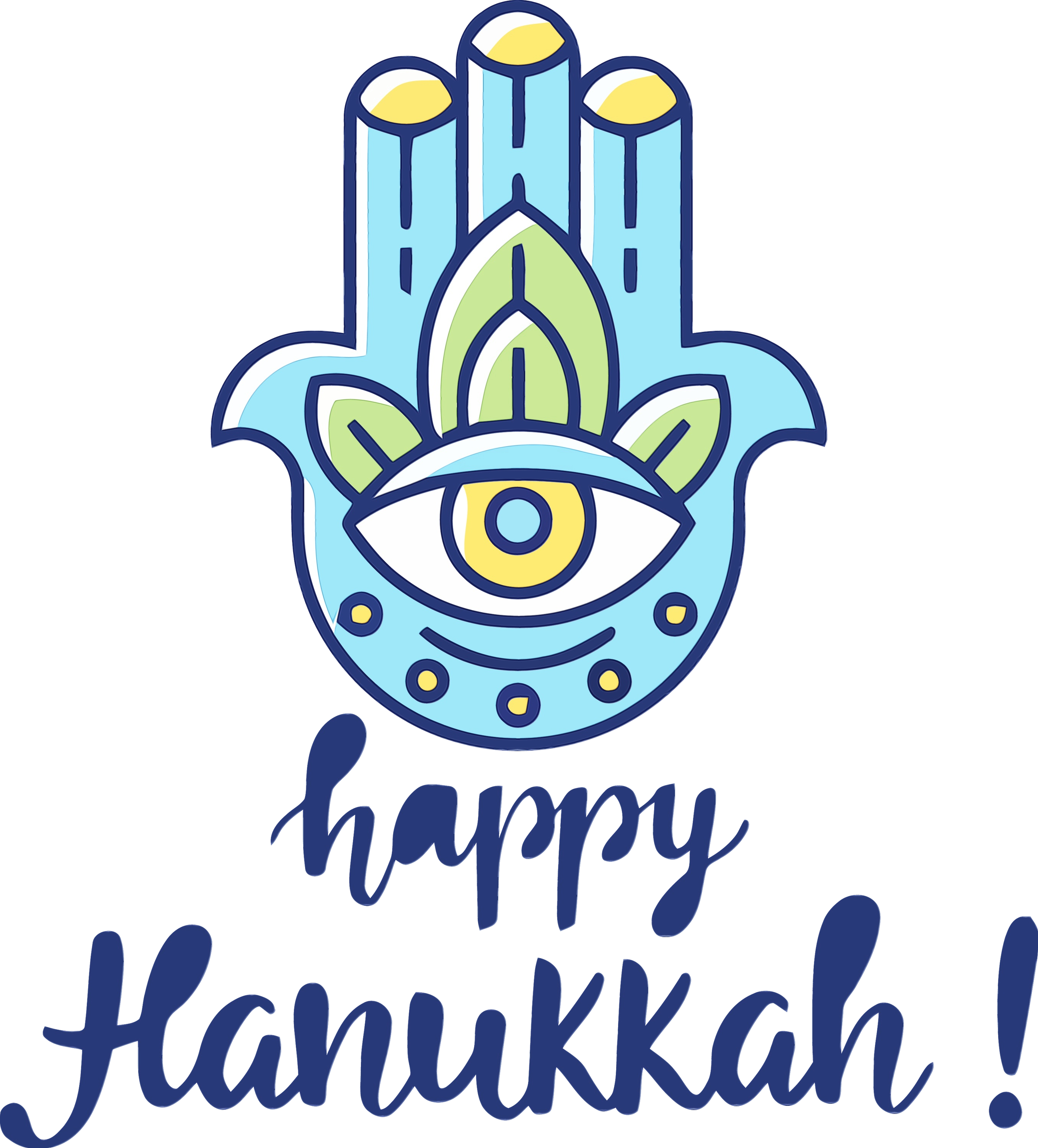 hamsa color greeting card evil eye amulet Clipart