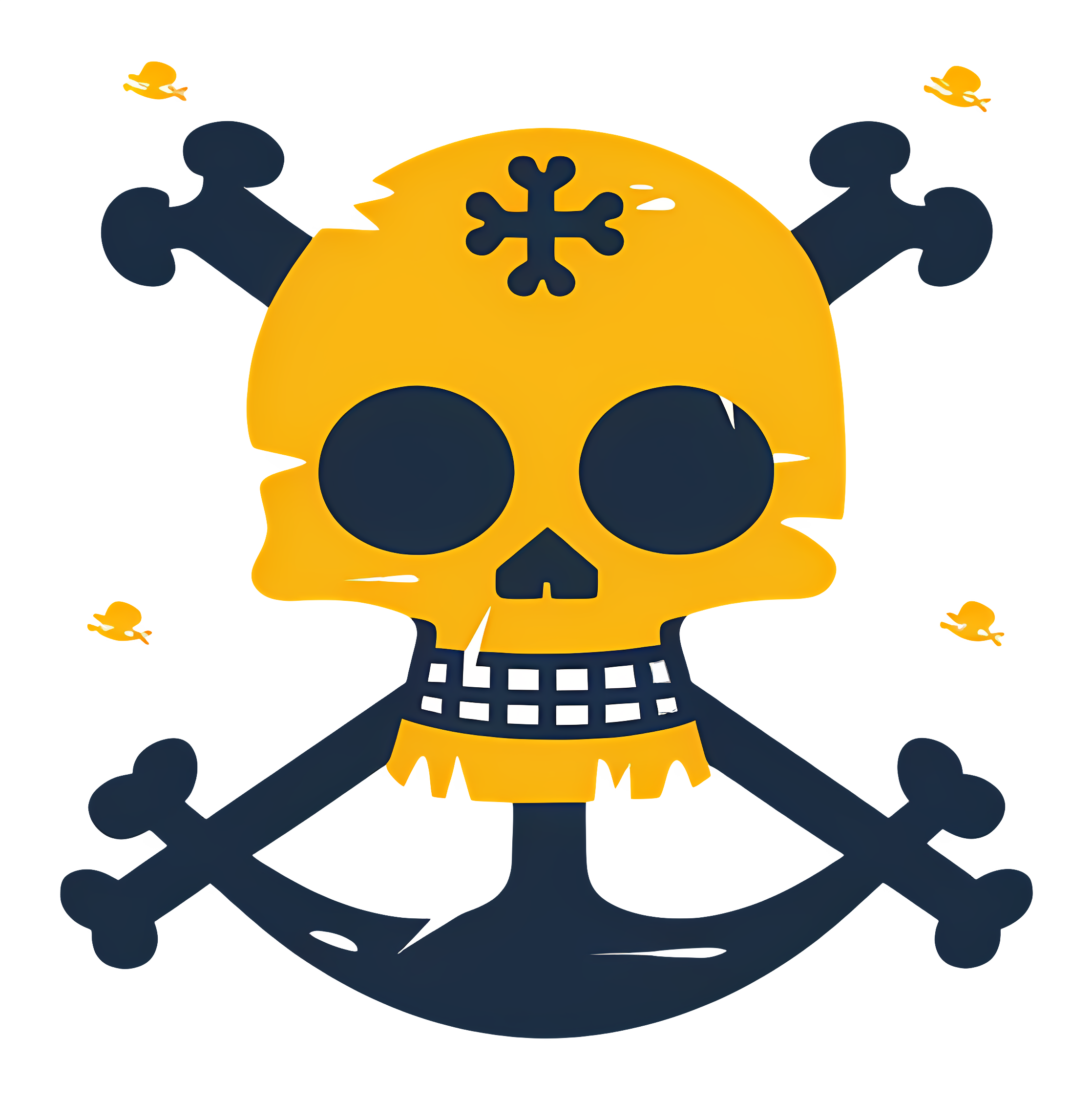 Traditional pirate logo with skulls and anchor Clipart