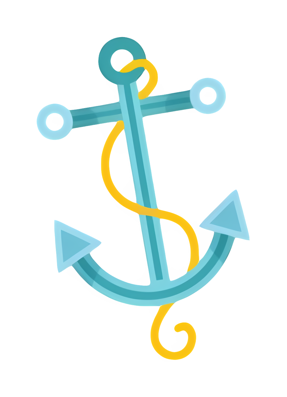 Anchor symbol with open eye and mouth Clipart