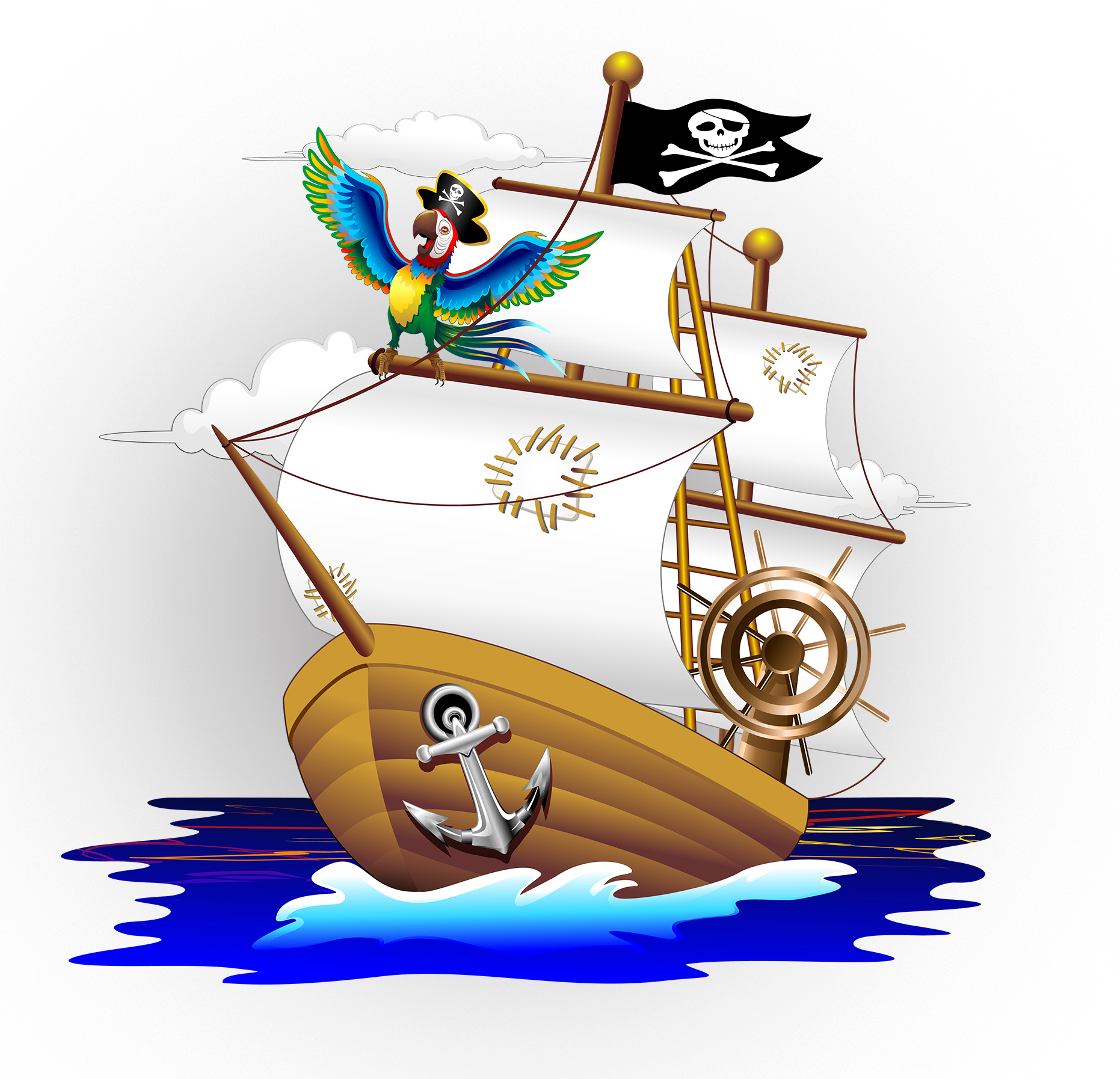 Pirate Ship Cartoon Clipart