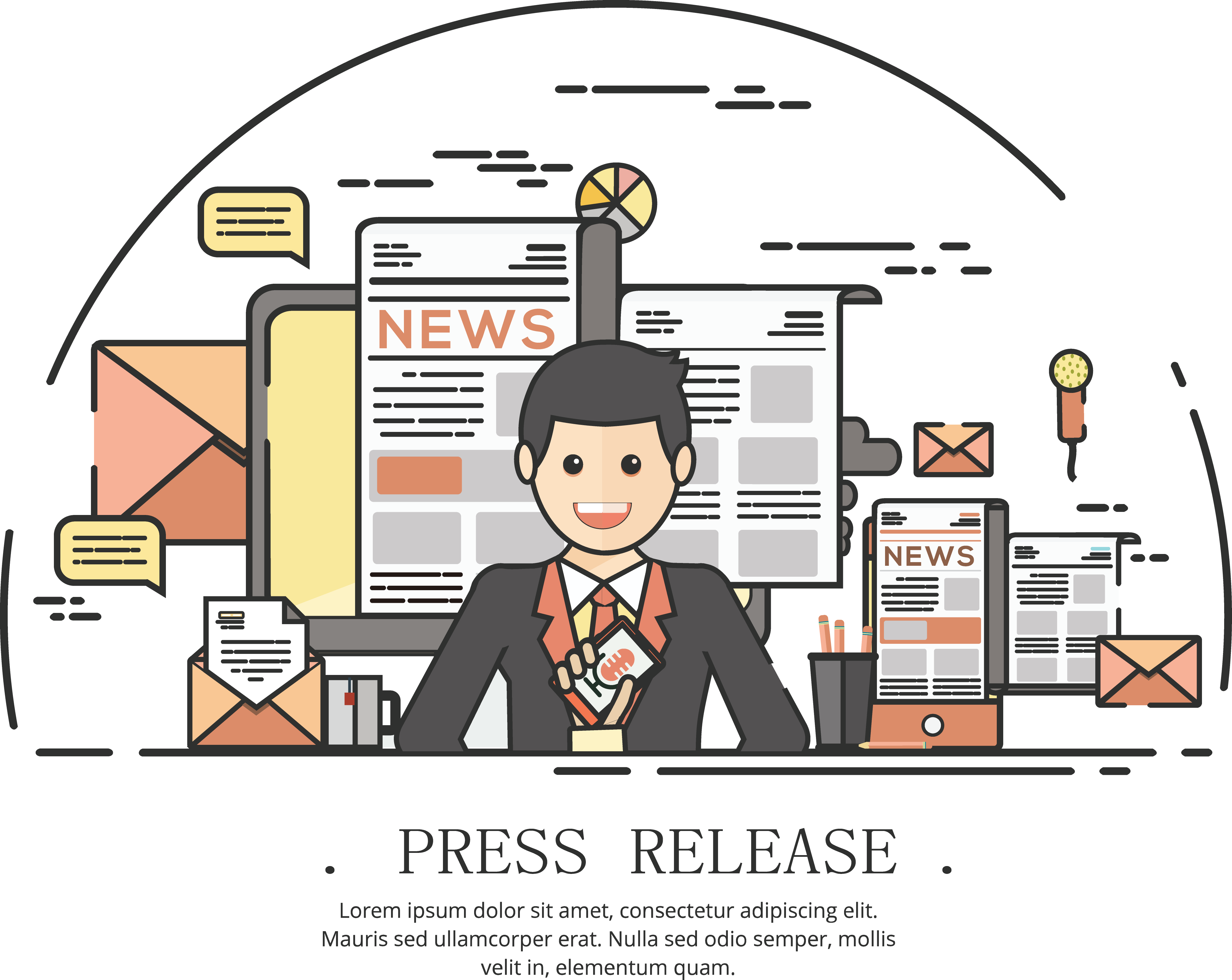 News Presenter Business Clipart