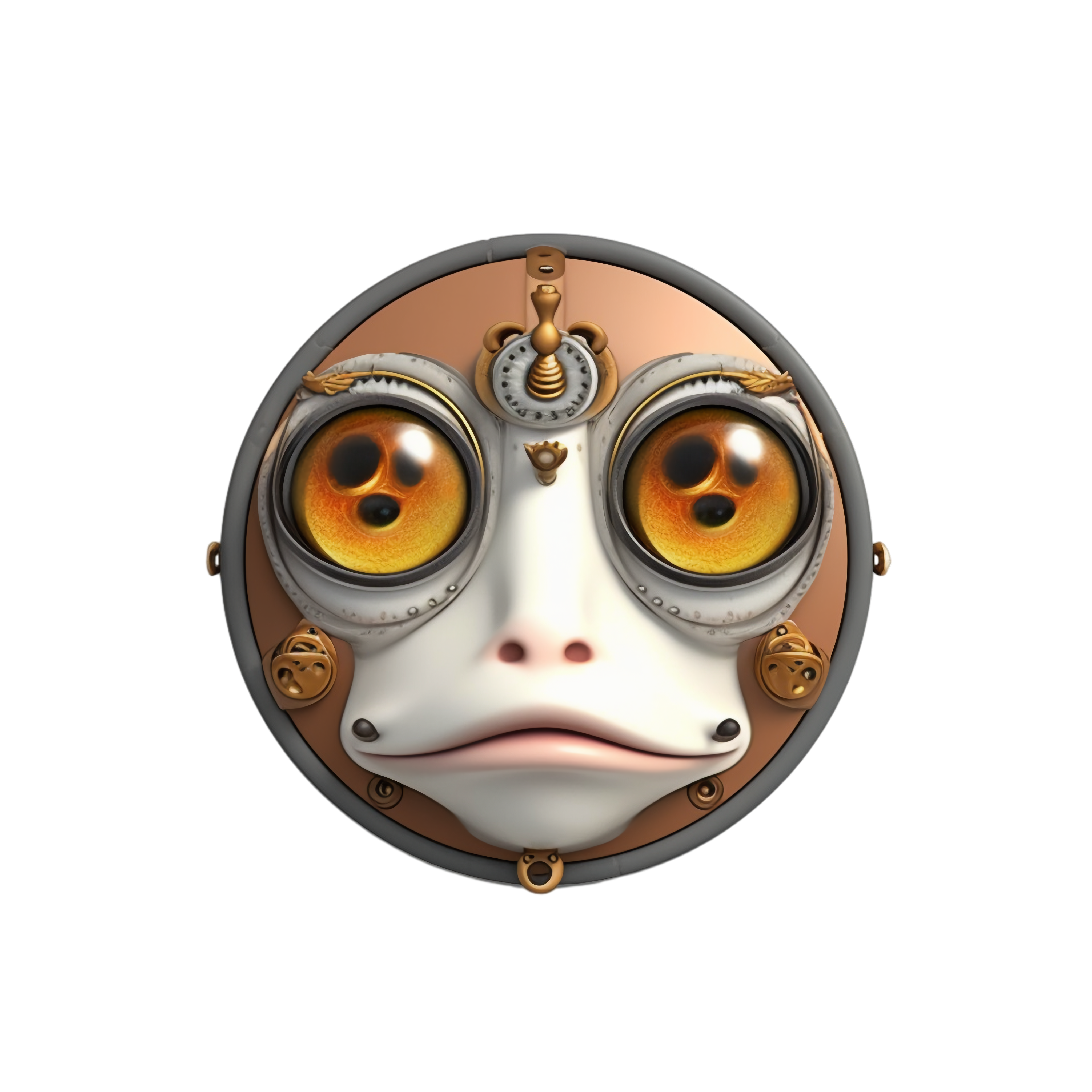 frog robot mechanical face expression Clipart