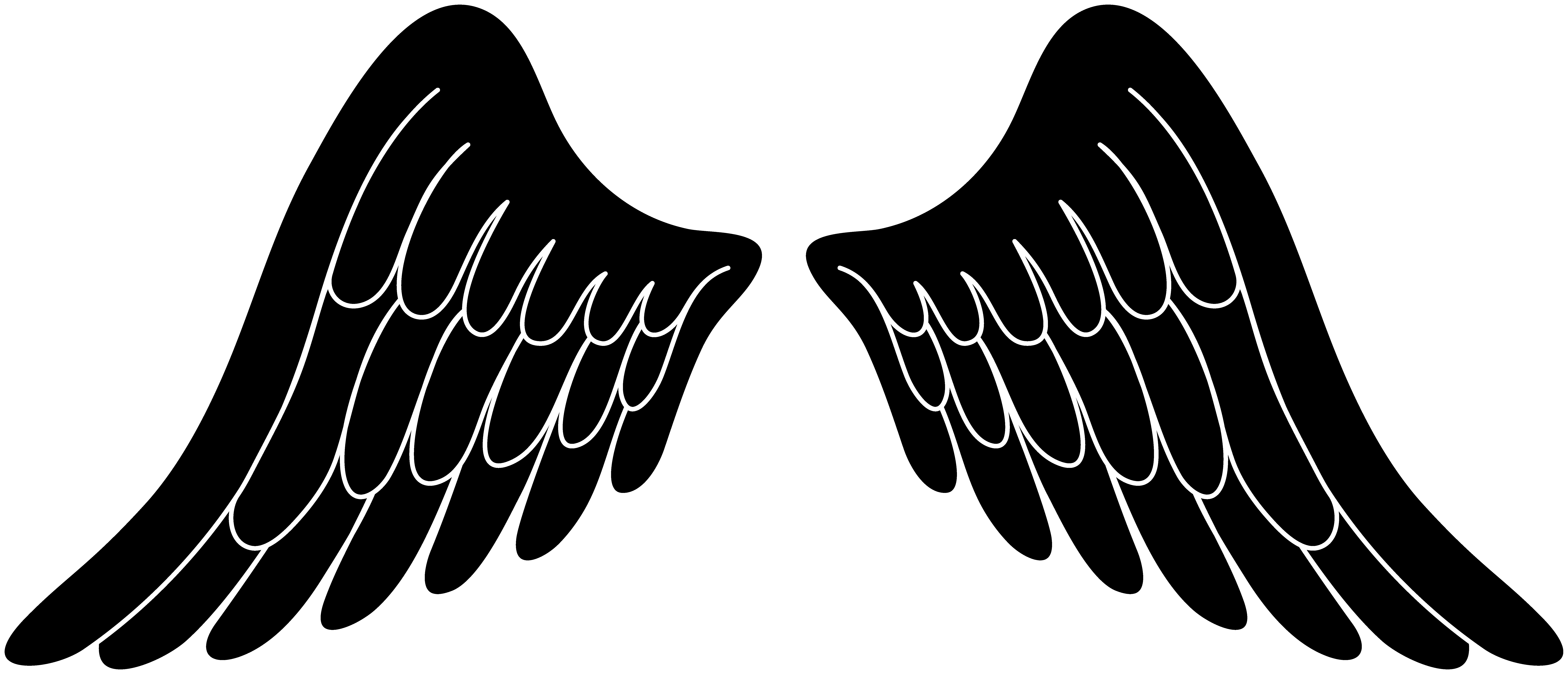 Black Silhouette Angel Wings Hd Photo Clipart