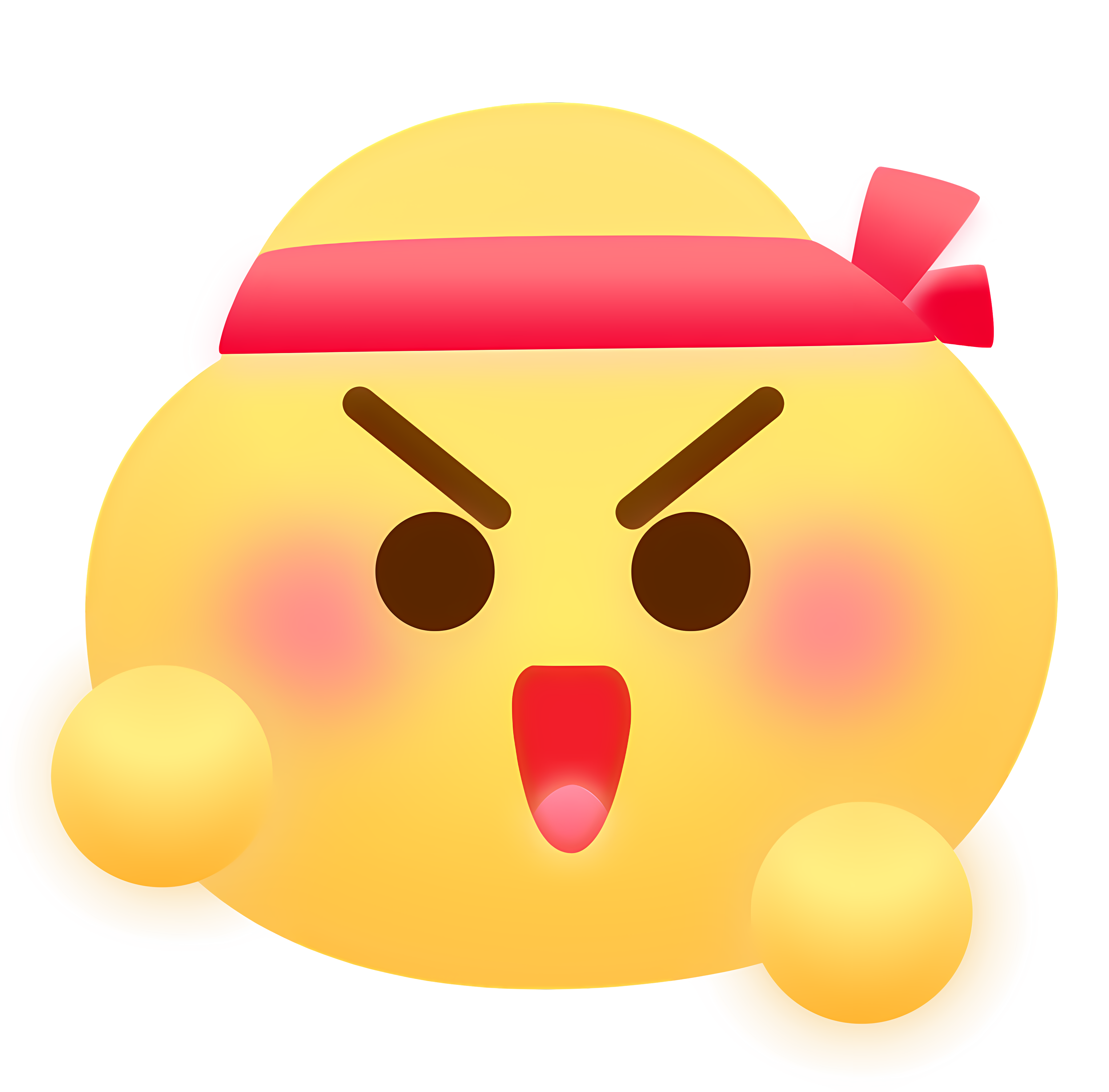 Angry emoji with pouting face and bow Clipart