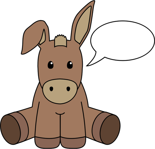 Donkey With Speech Bubble Clipart