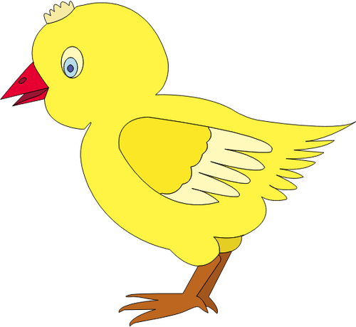 Of Small Chick With A Yellow Hairstyle Clipart
