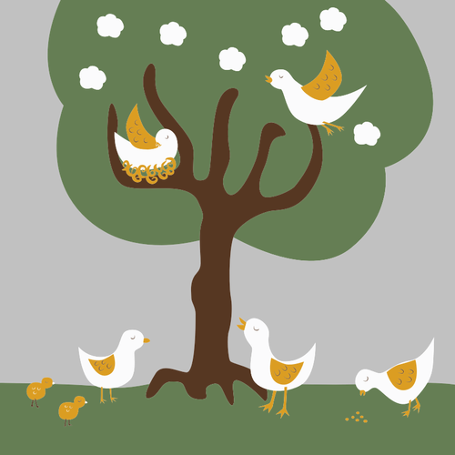 Birds And Chickens Clipart