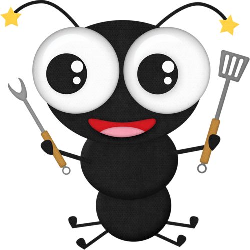 Ant With Utensils Bbq Picnic Ants Image Clipart