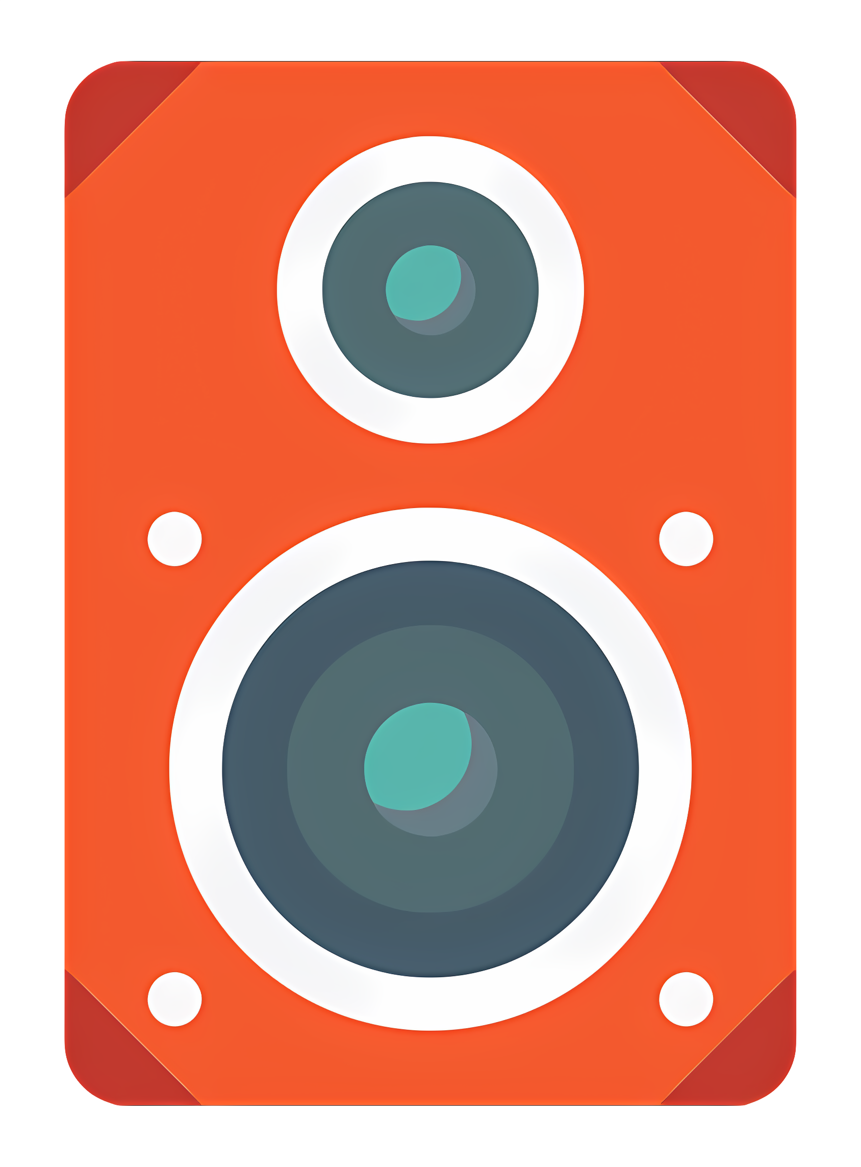 Red speaker with dual circular design Clipart
