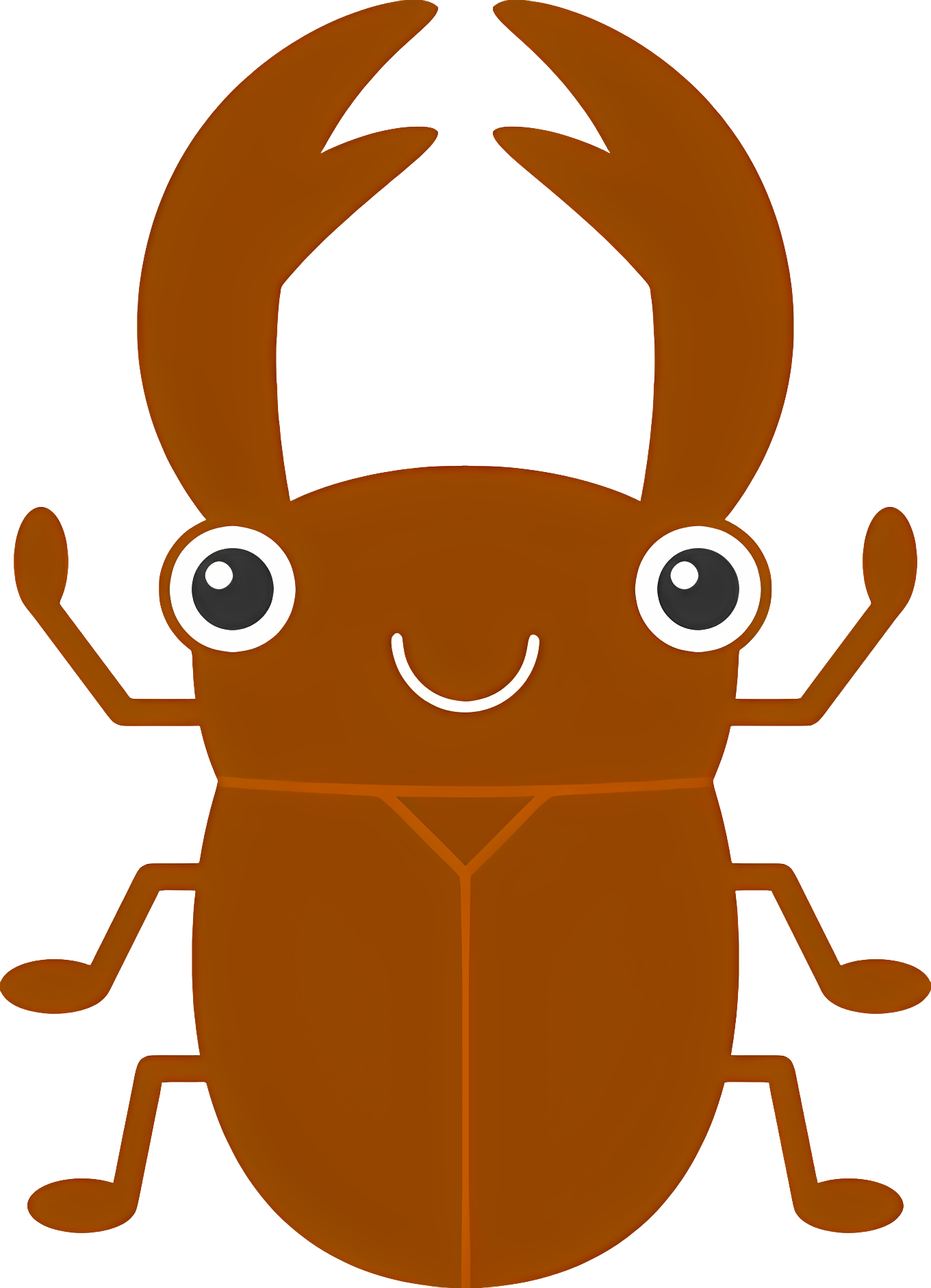 Brown beetle with large head, big eyes Clipart