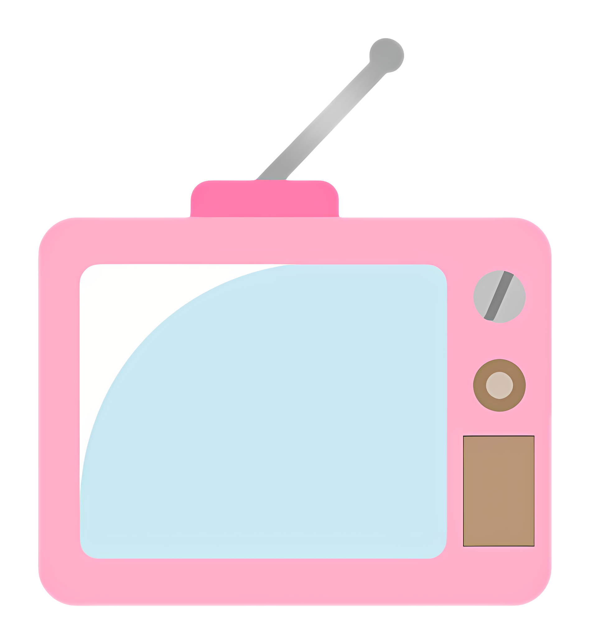 Pink TV with white screen and buttons Clipart
