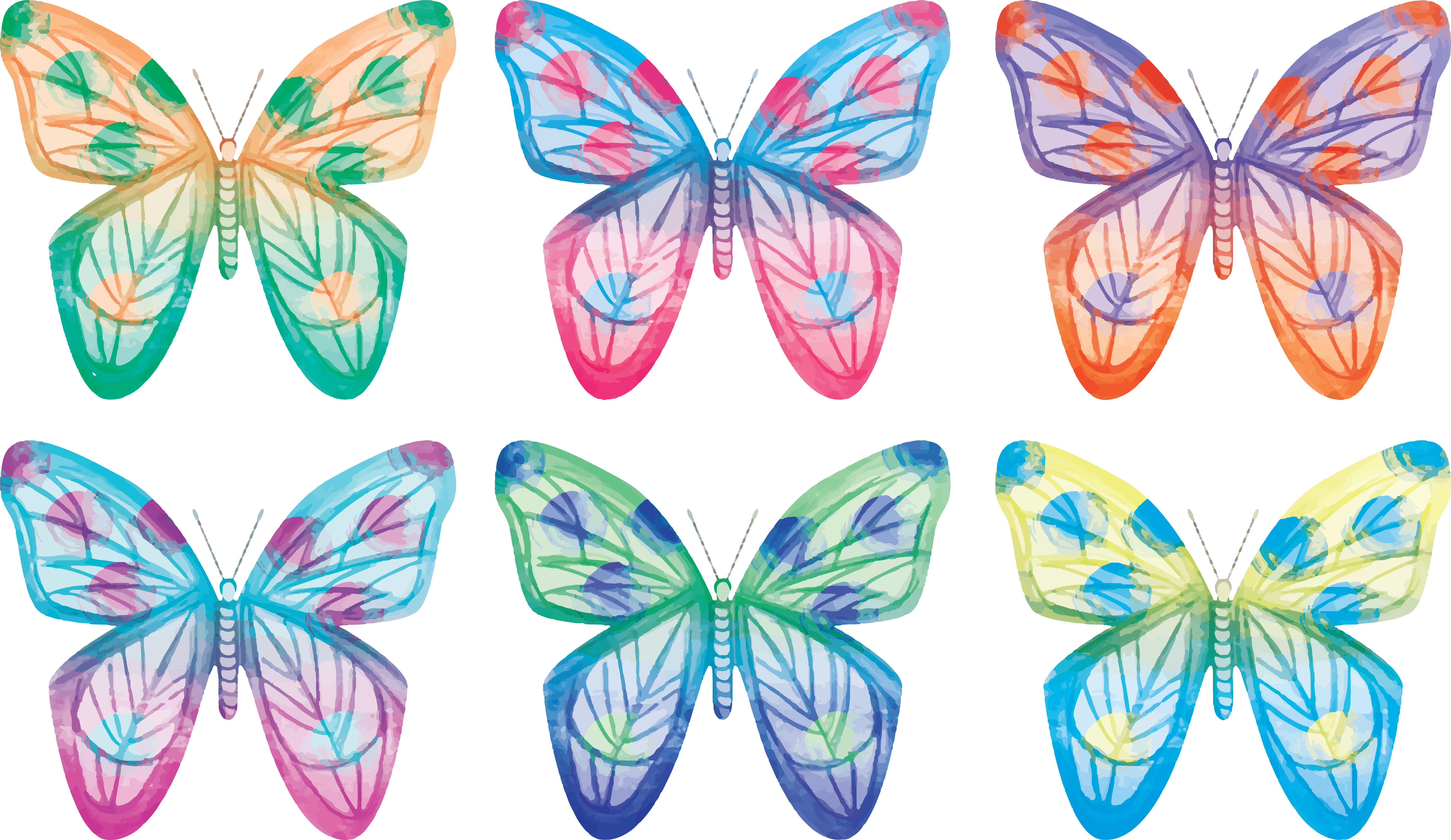 Watercolor Butterfly Background Clipart