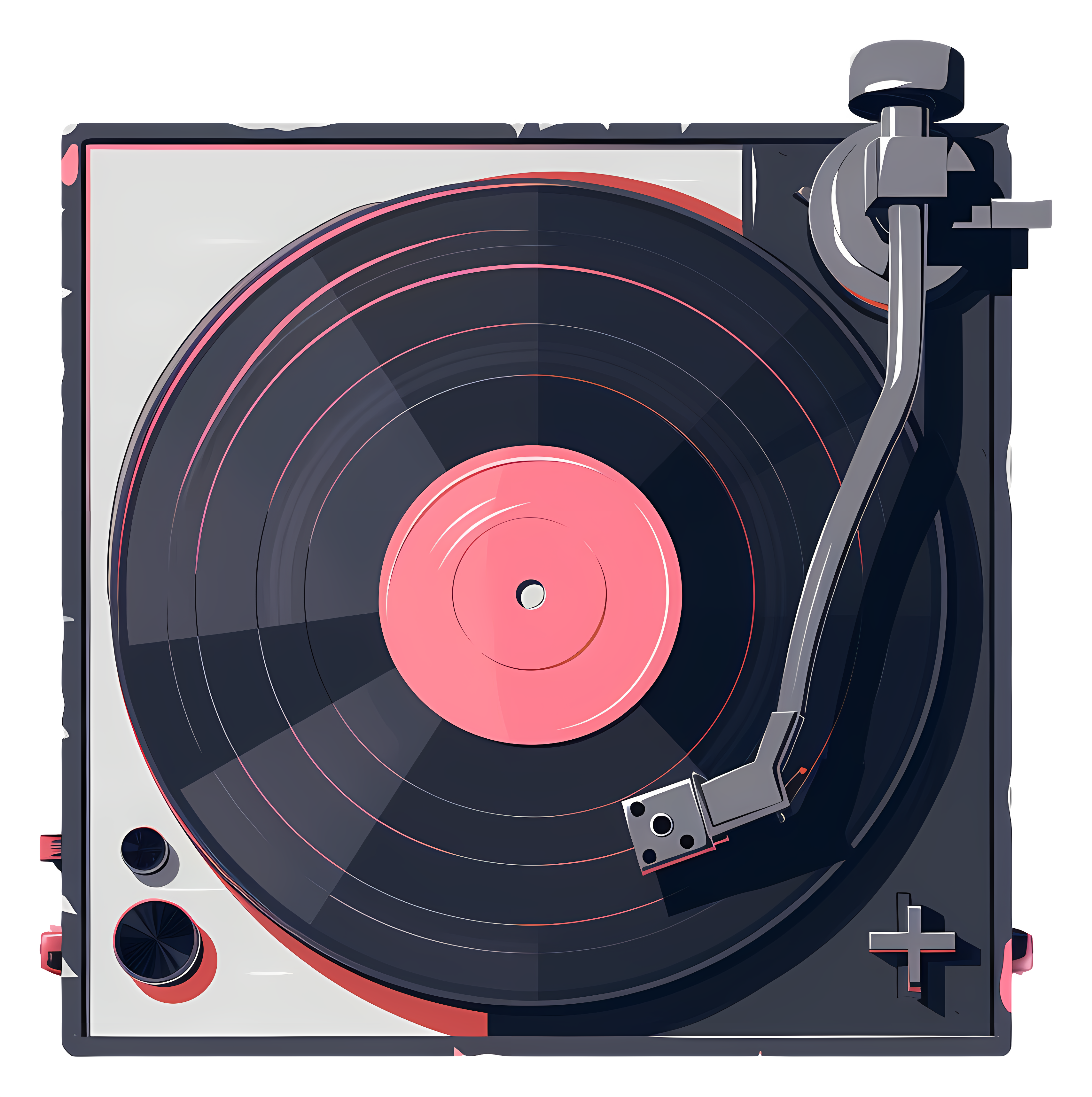 Vintage portable record player with large speakers Clipart