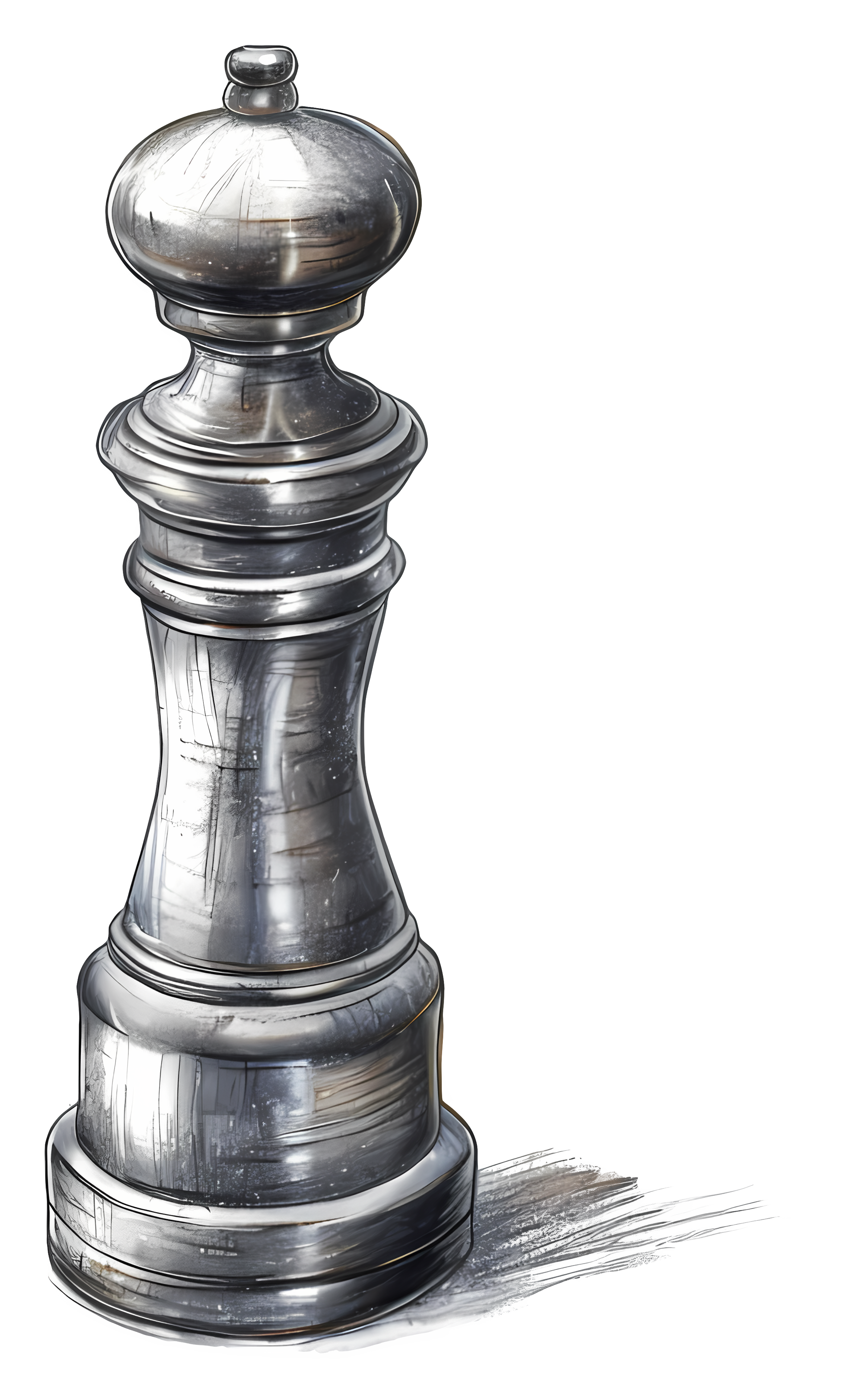 Intricate metal knight's pawn with antiqued appearance Clipart