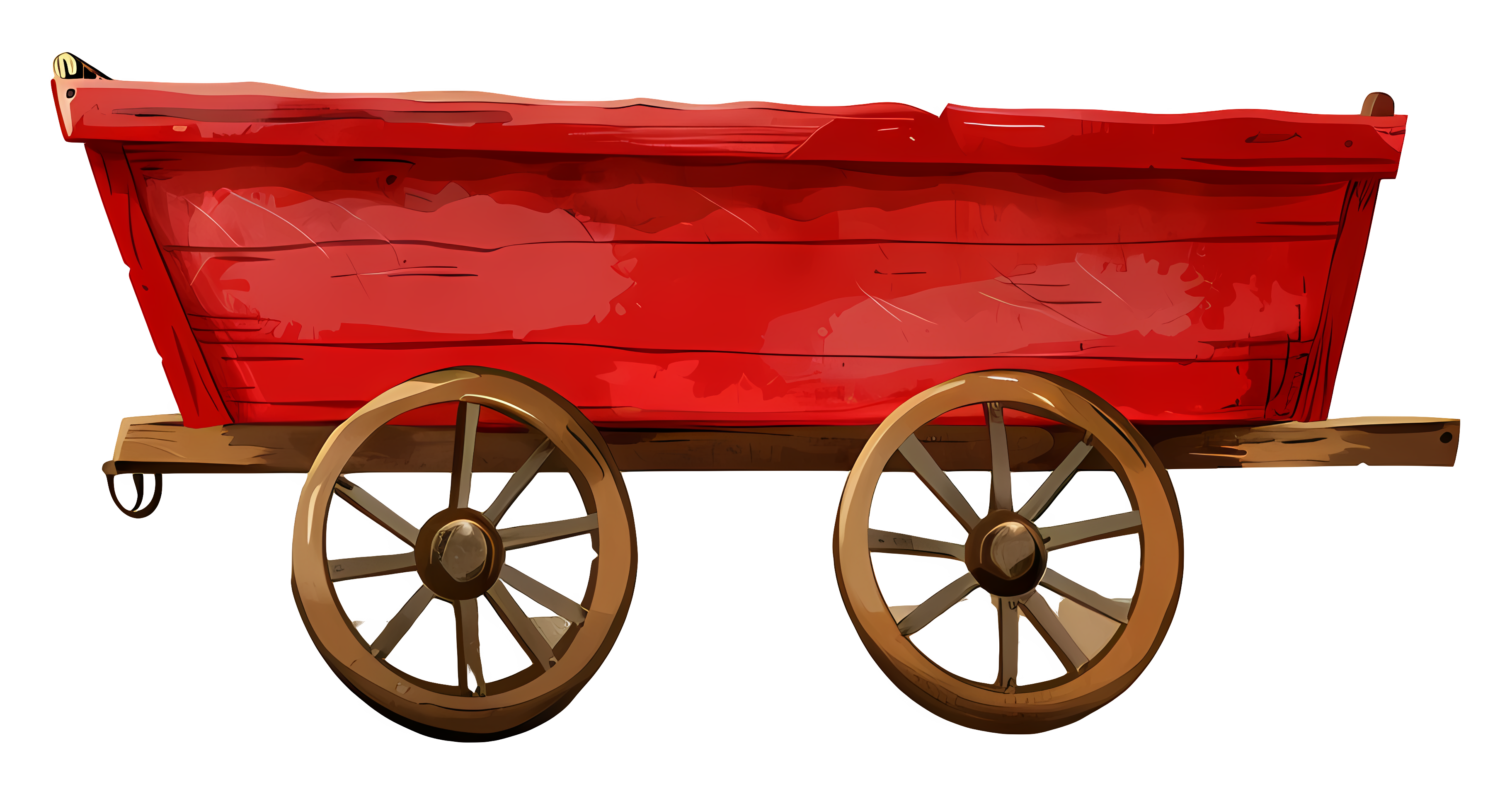 Old wooden-wheeled cart from American West era Clipart