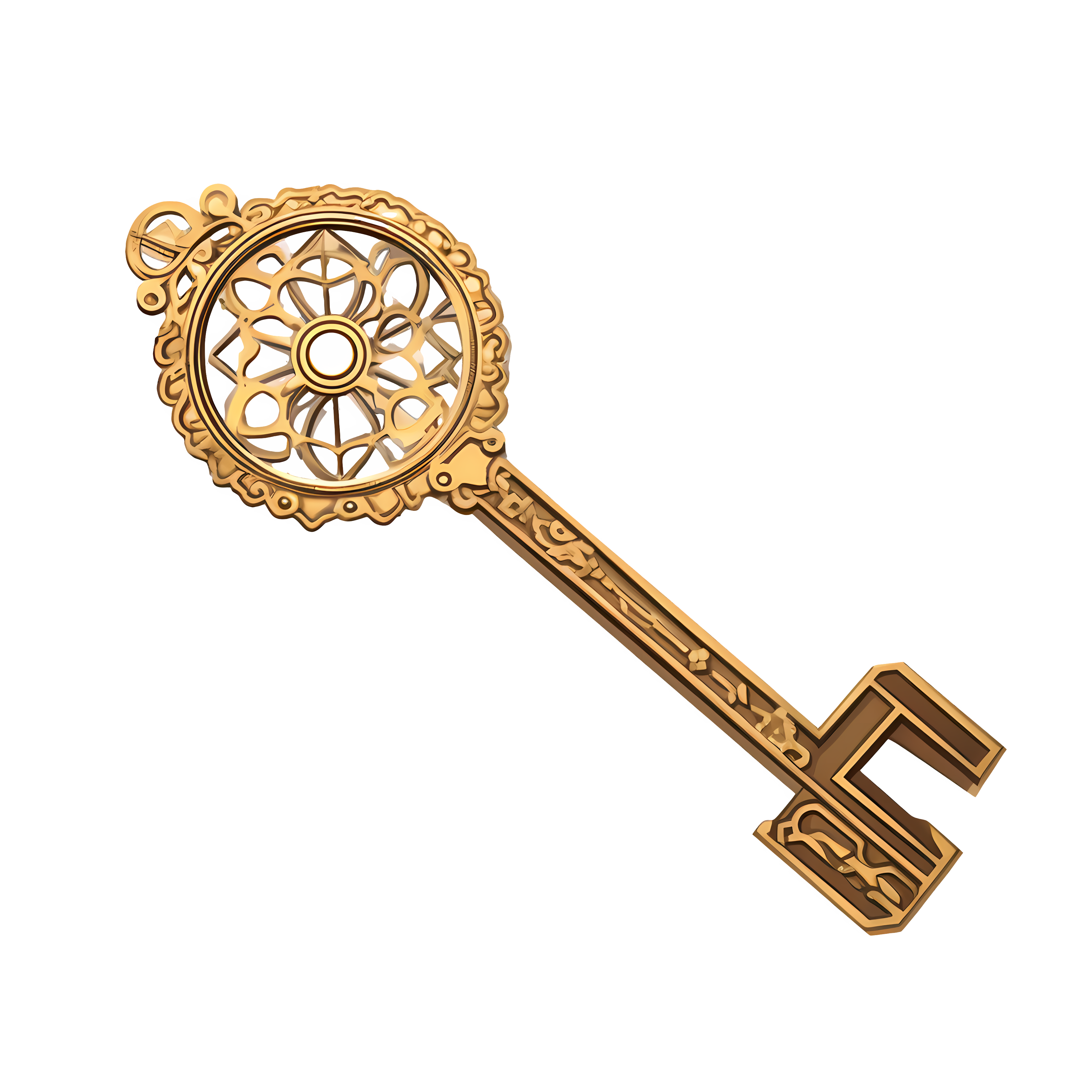 golden key key golden ornate intricate Clipart