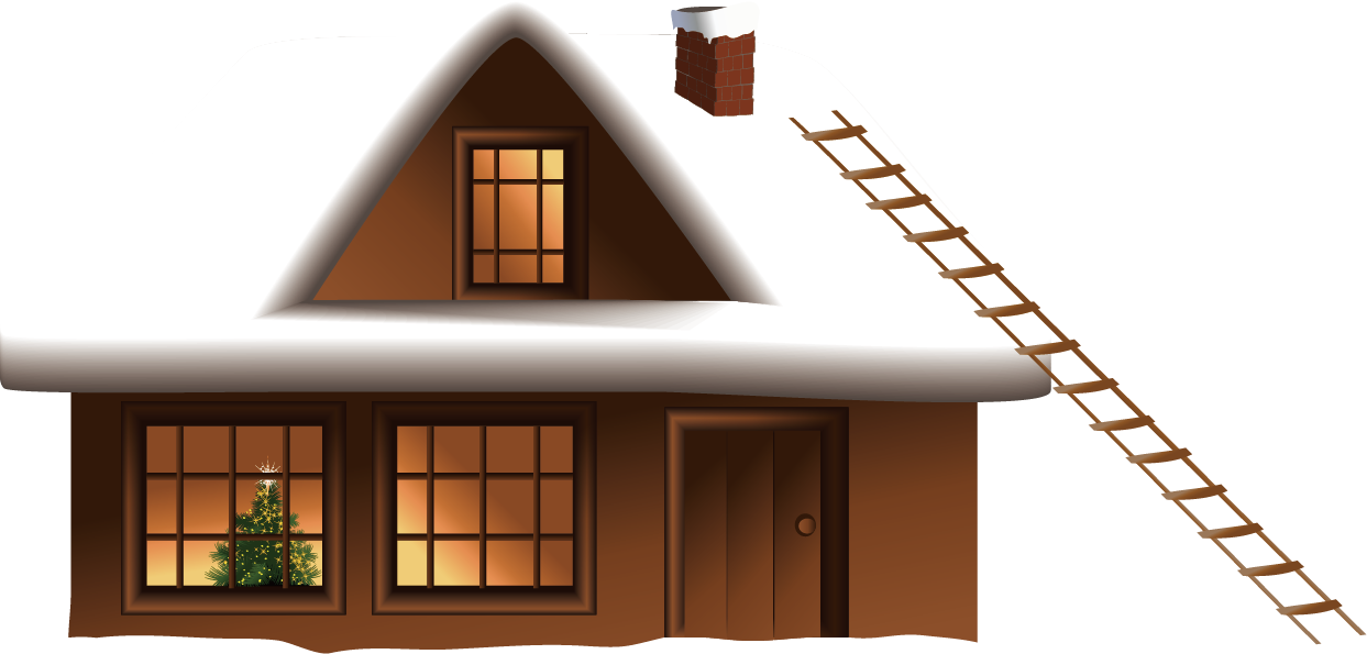 Winter House Drawing Clipart