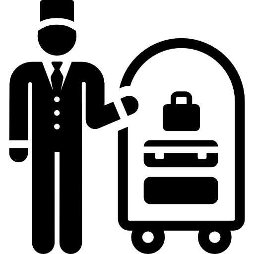 Bellhop Black And White Clipart