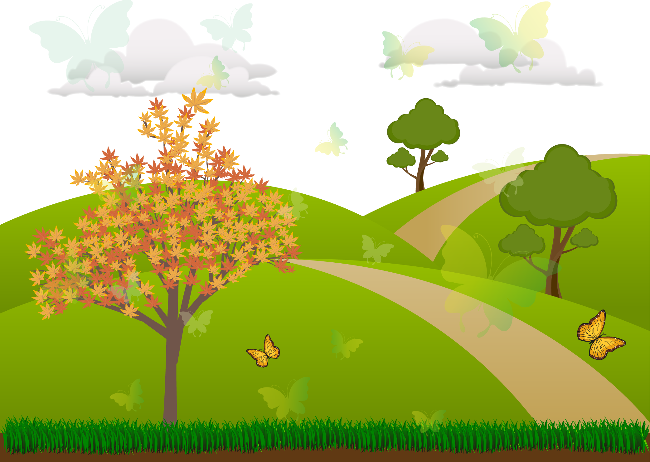 Autumn Leaf Drawing Clipart