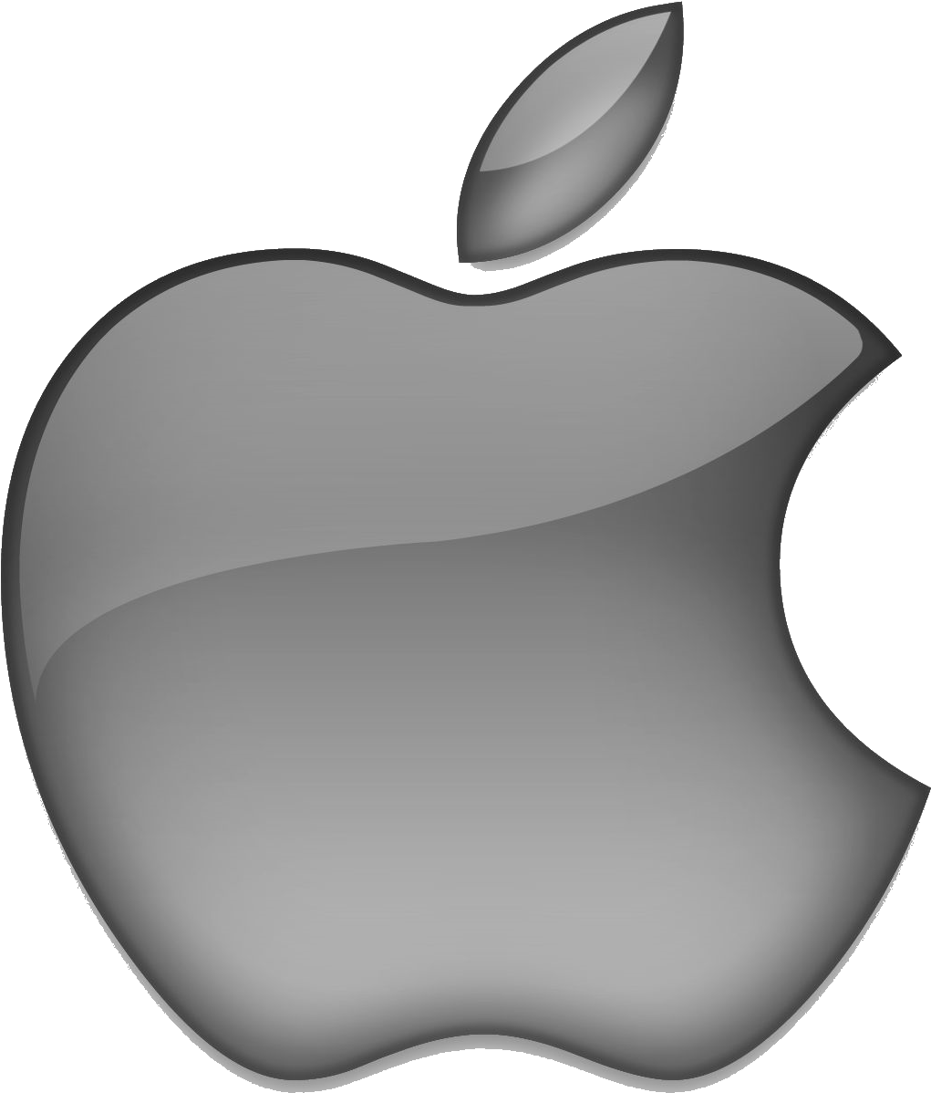 Silver Apple Logo Clipart