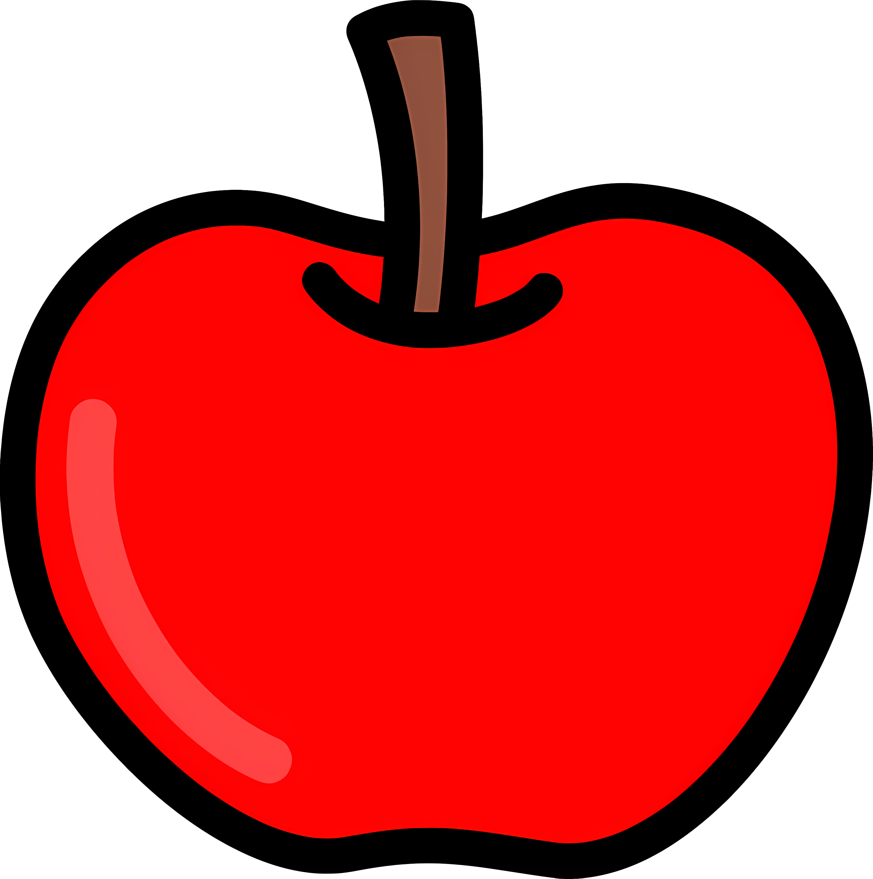 Red apple with bite on the ground Clipart