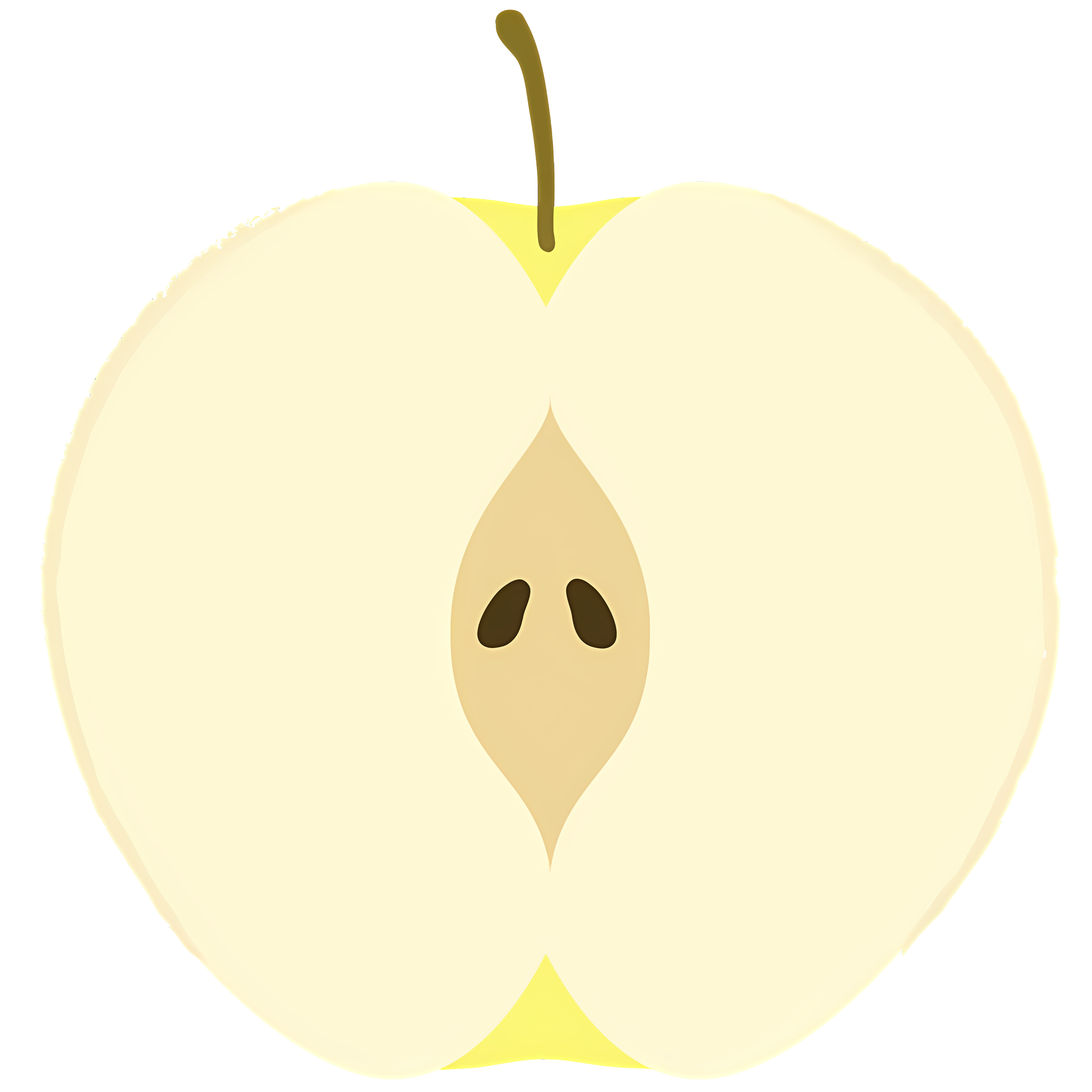 Slice of yellow apple with brownish skin Clipart