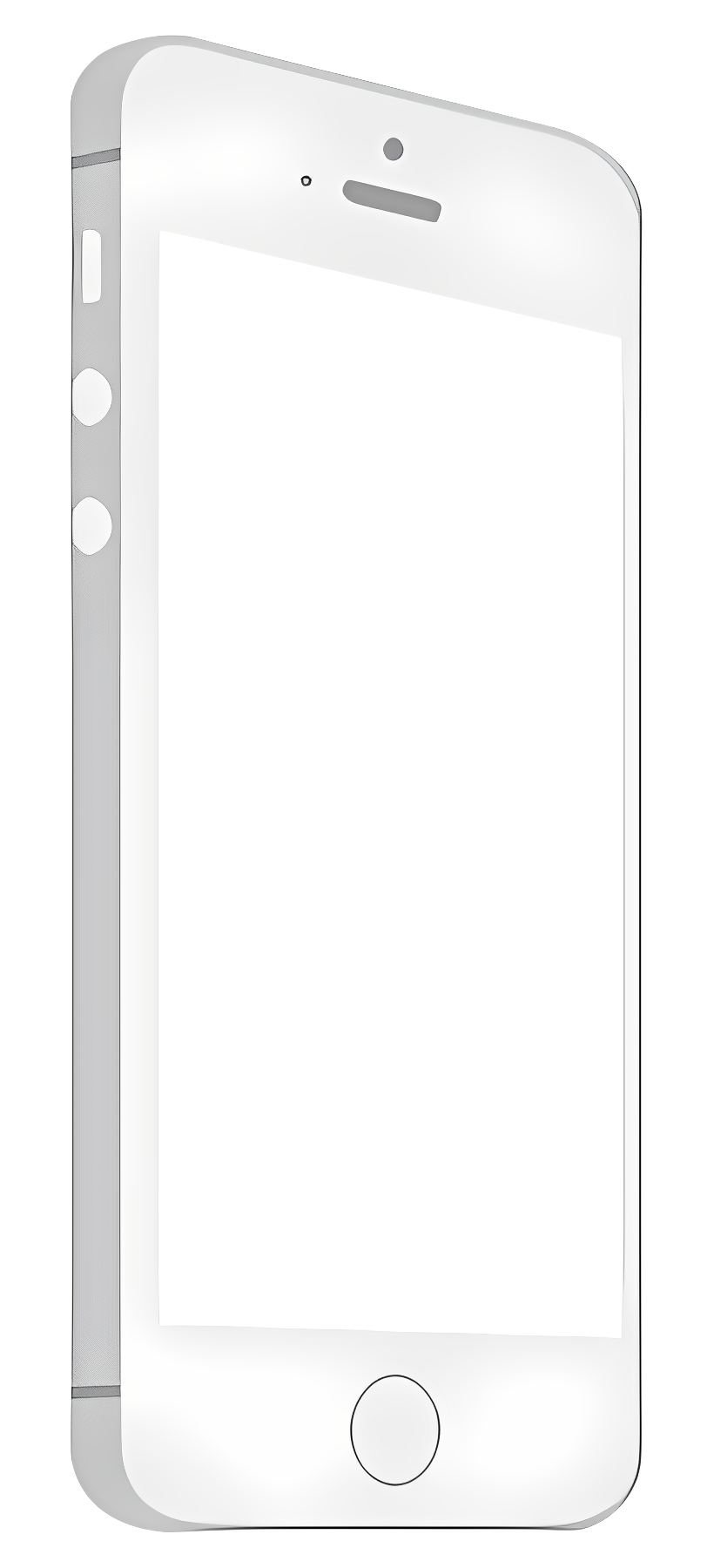 Blank white iPhone screen on a black bezel Clipart