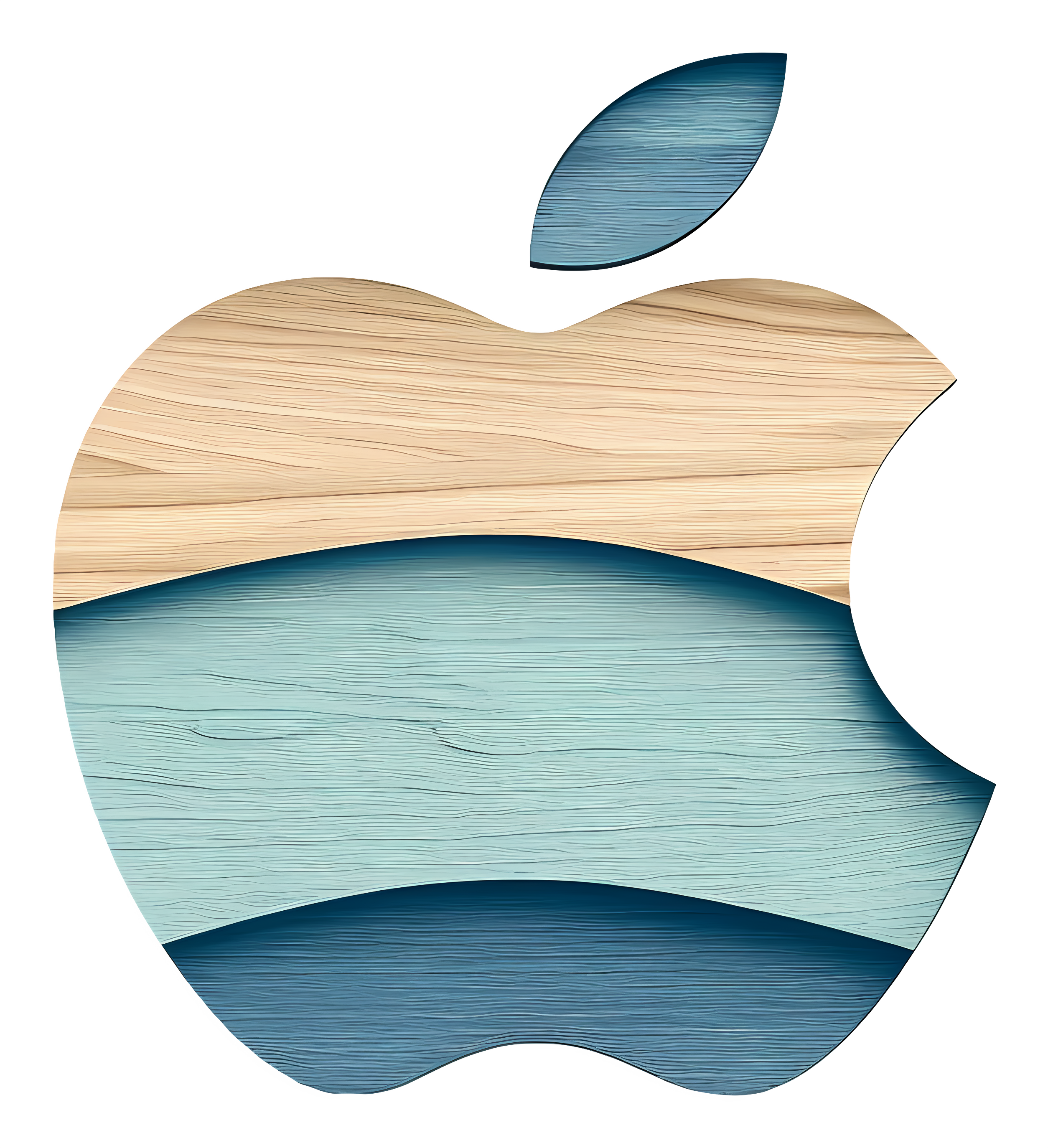 Apple logo designed as wooden surface pattern Clipart