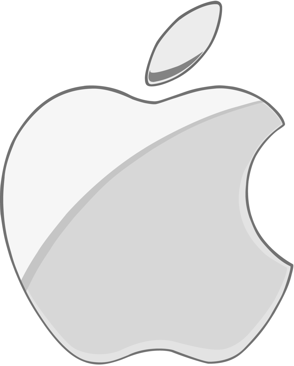 Silver Apple Logo Clipart