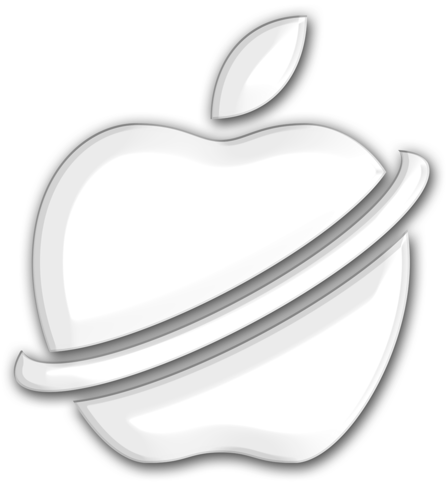 Silver Apple Logo Clipart