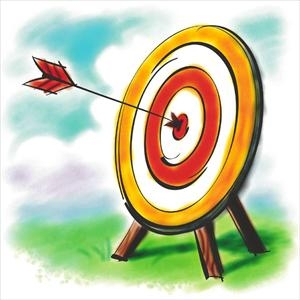 Target And Arrow Going Left Brown Archery Clipart