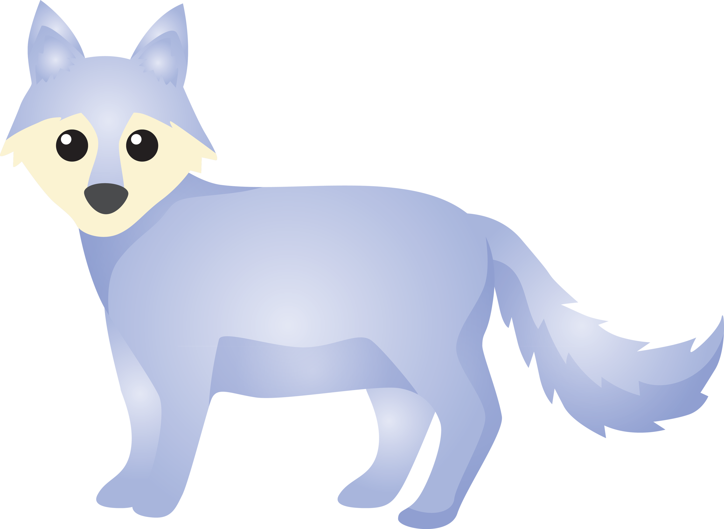 cartoon animal figure animation snout arctic fox Clipart