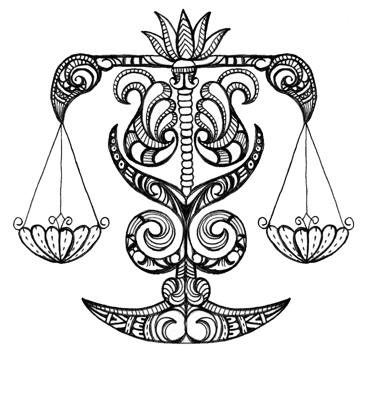 Libra Black And White Clipart