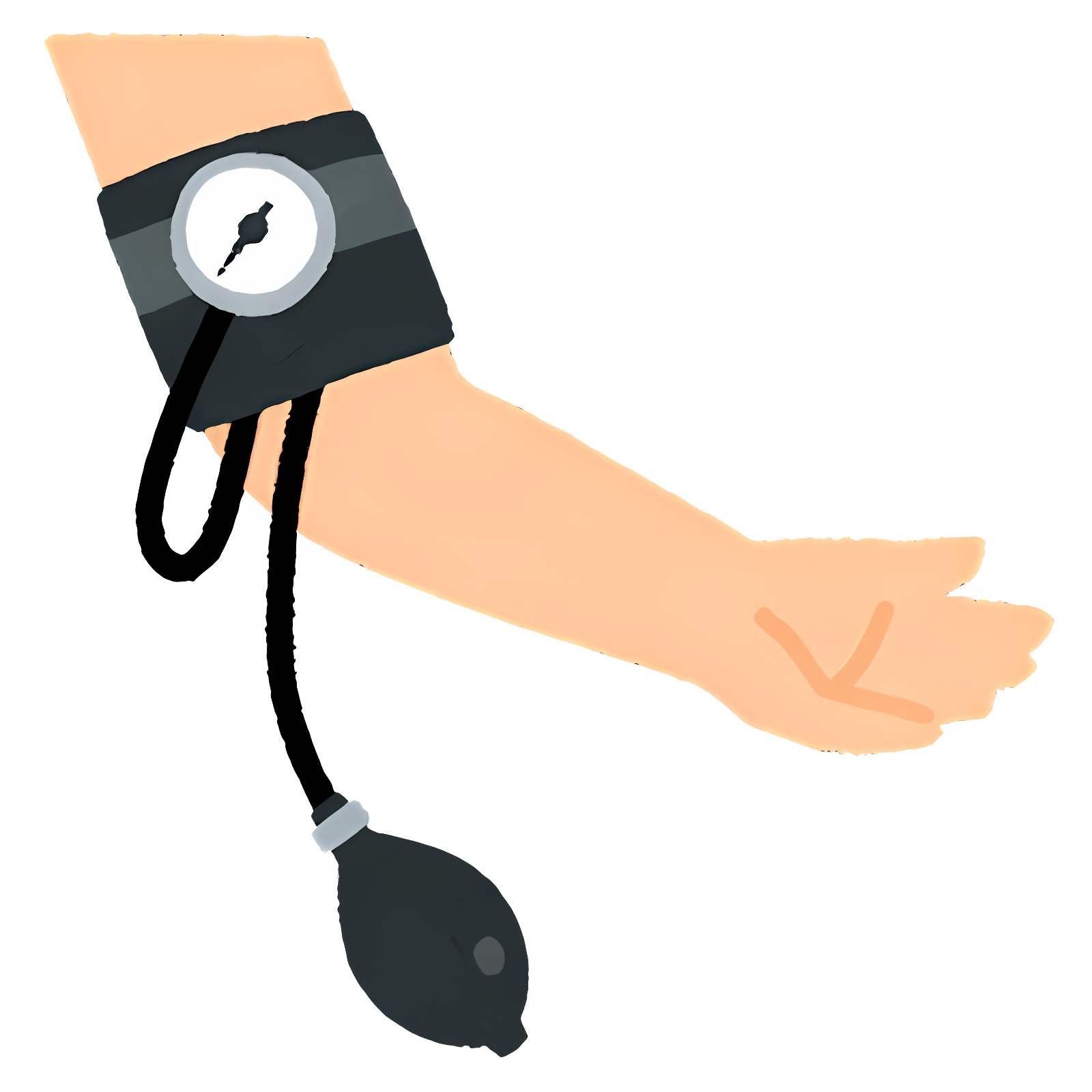 Close-up image of arm with high blood pressure monitor, tattoos Clipart