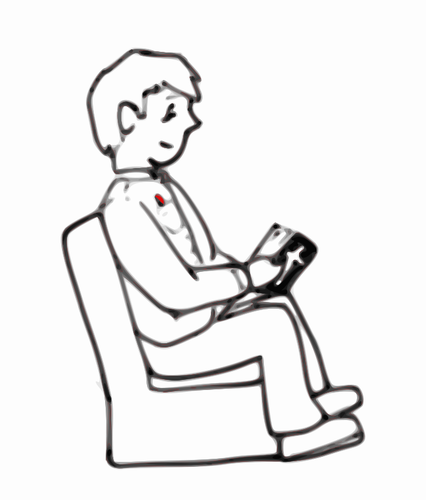 Boy Sitting Reading Clipart